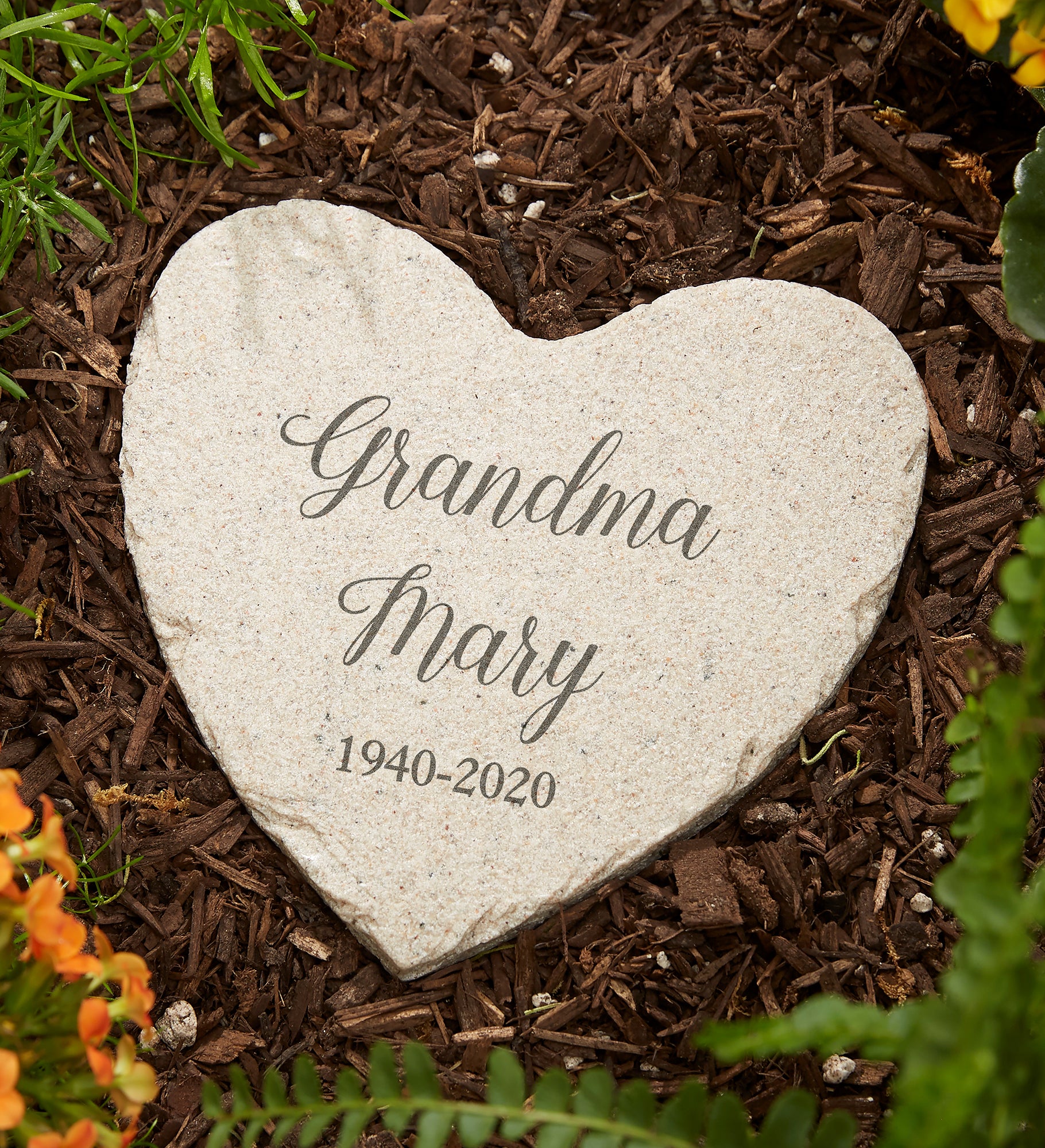 Memorial Garden Personalized Heart Garden Stones