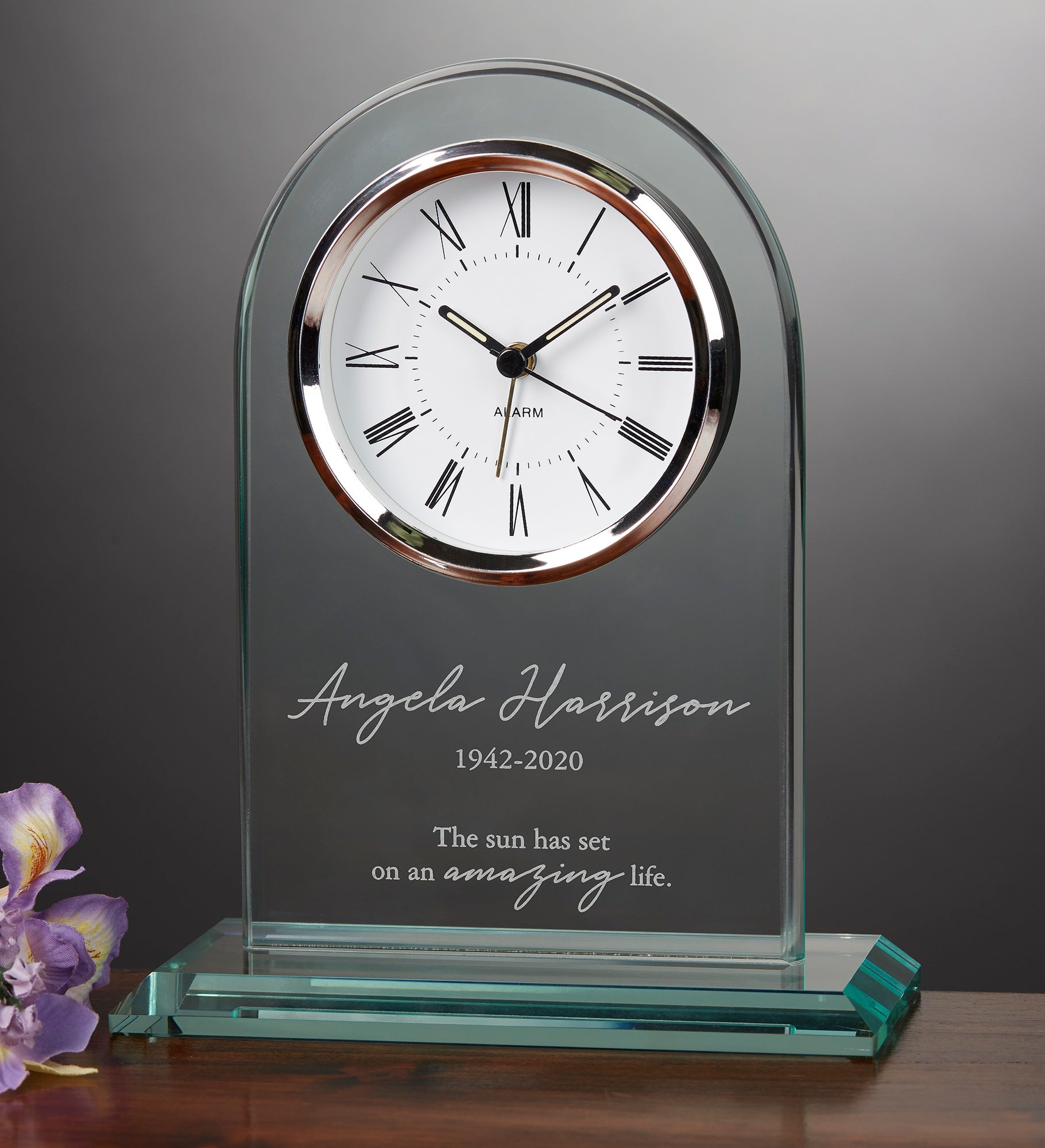 In Memory Engraved Glass Clock