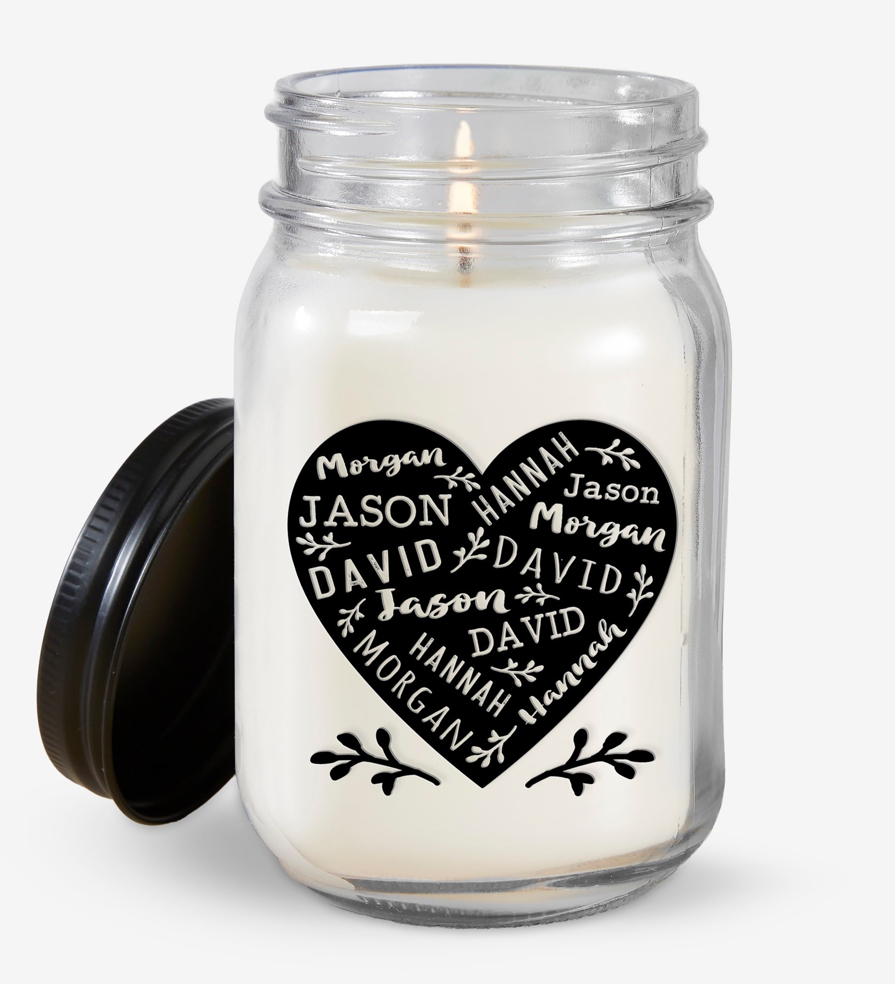 Farmhouse Heart Personalized Candle Jar