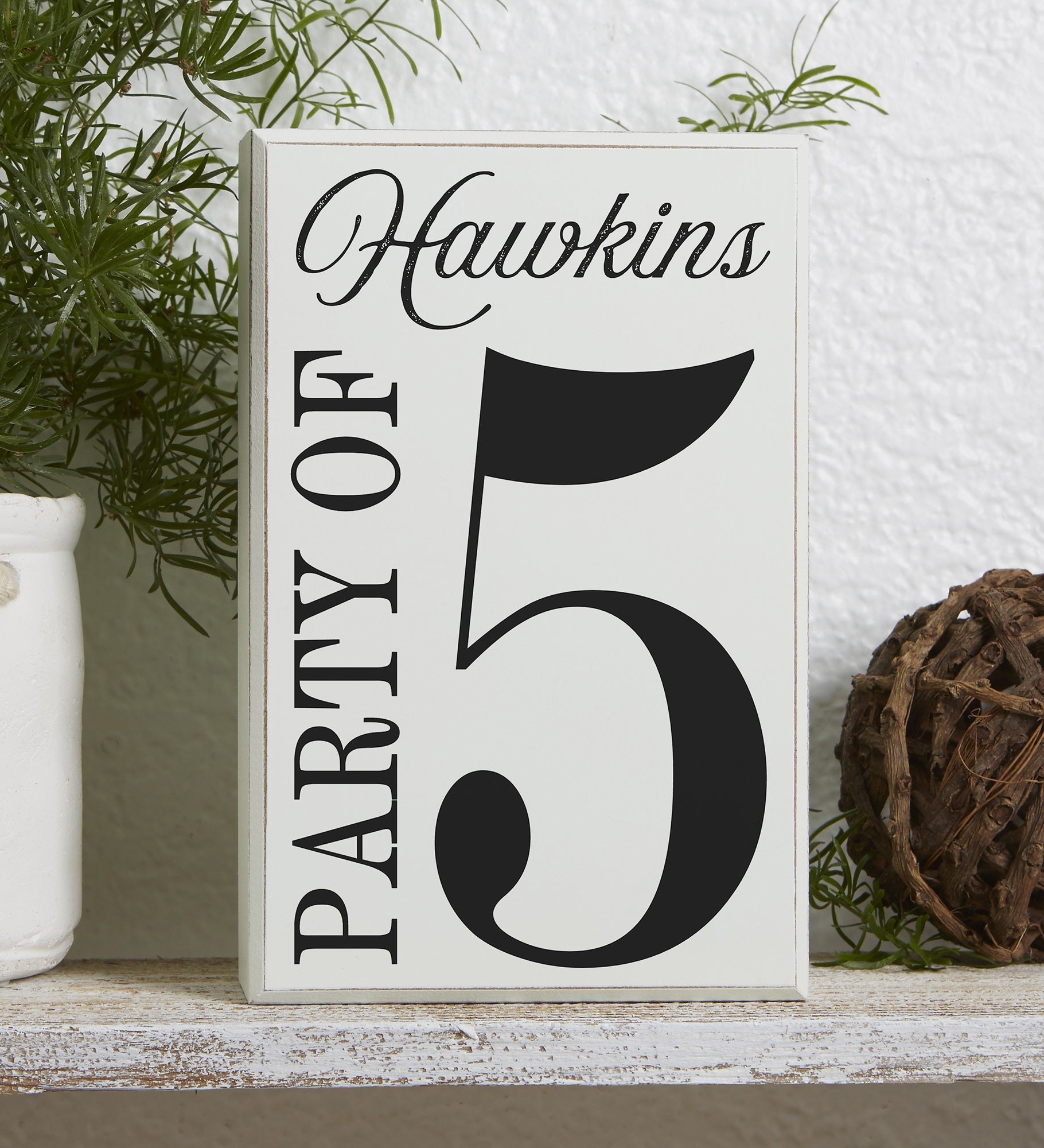 Family Number Personalized Rectangle Shelf Block