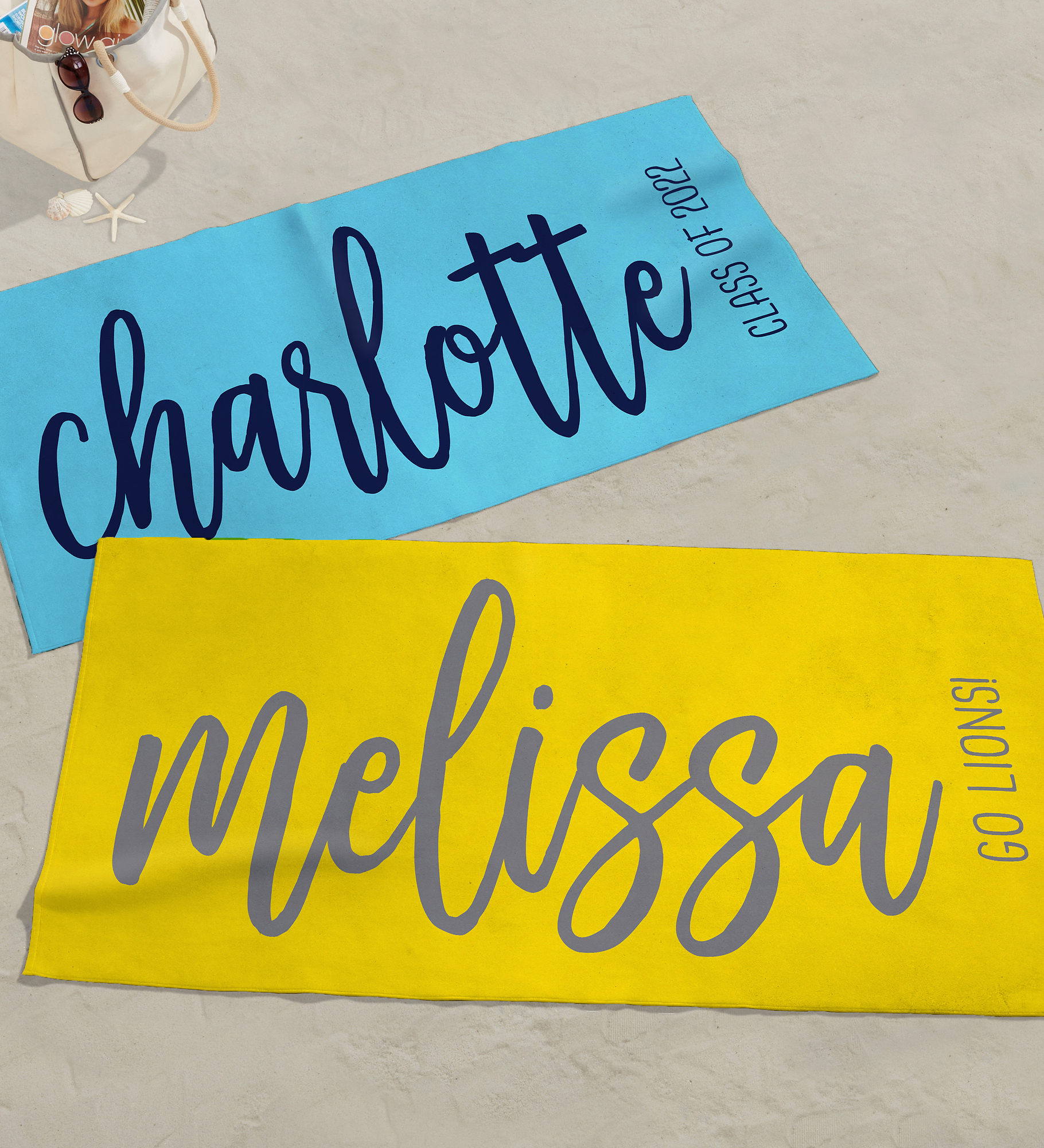Graduation Scripty Style Personalized Beach Towel
