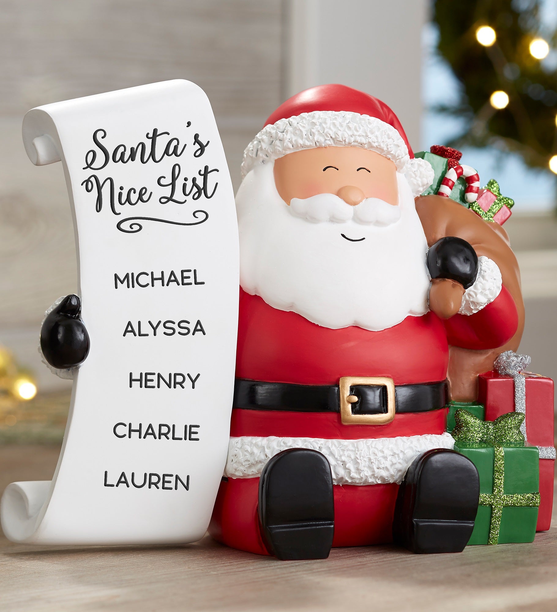 Santa's Nice List Personalized 3 D Resin Shelf Sitter