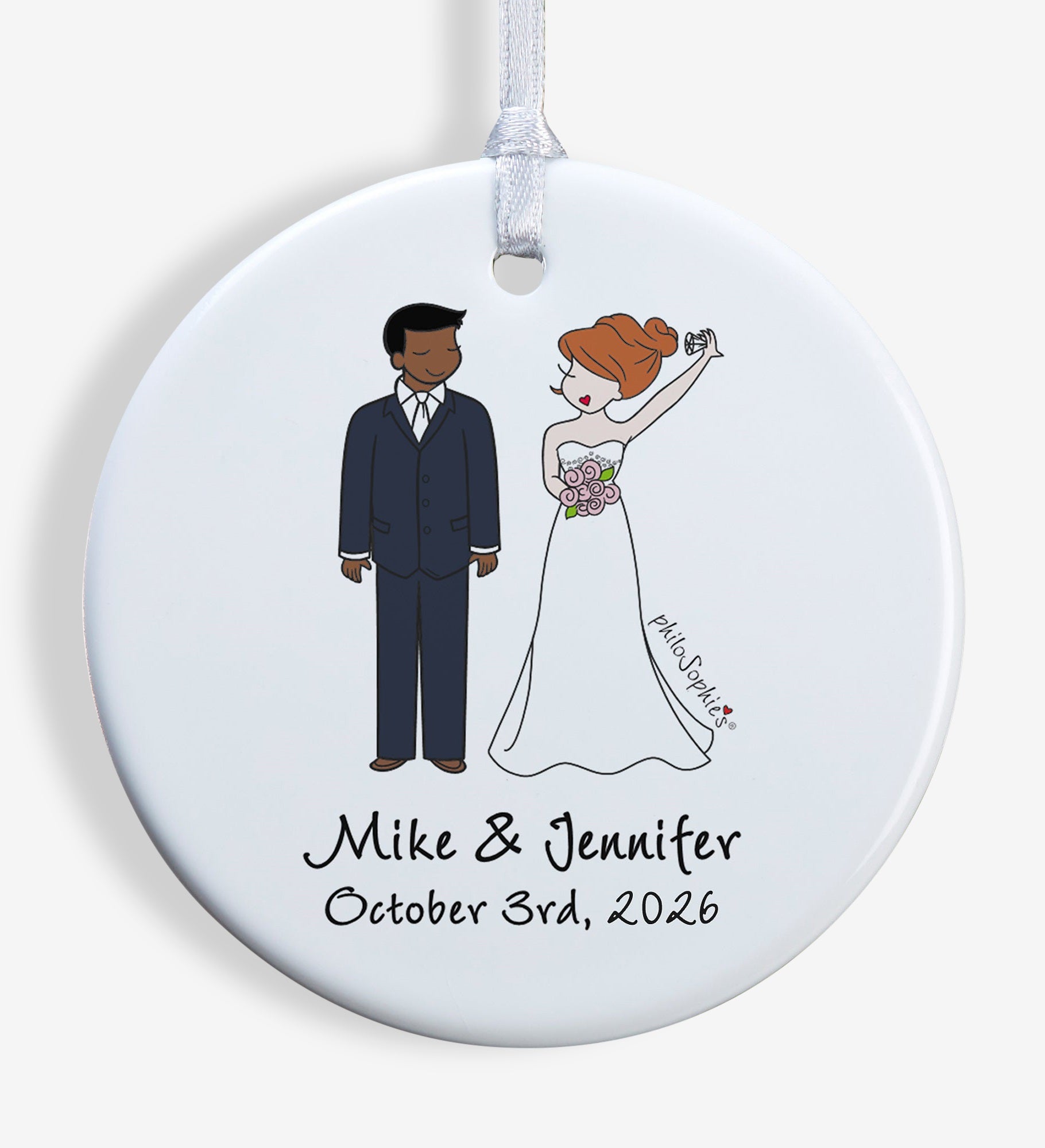 Wedding Couple philo Sophie's® Personalized Ornament