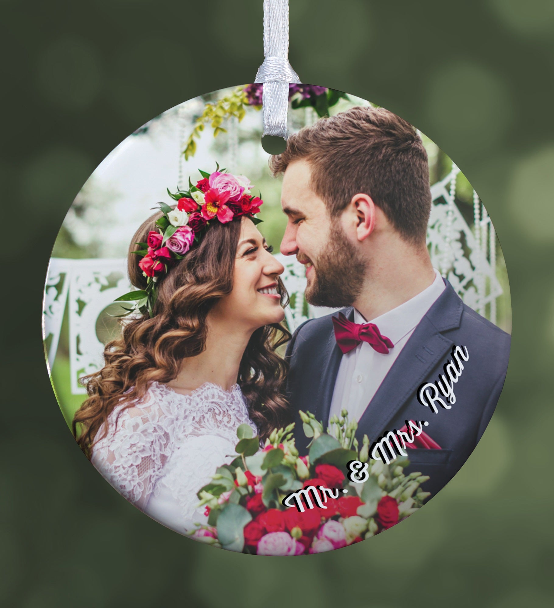 Wedding Photo Memories Personalized Ornament