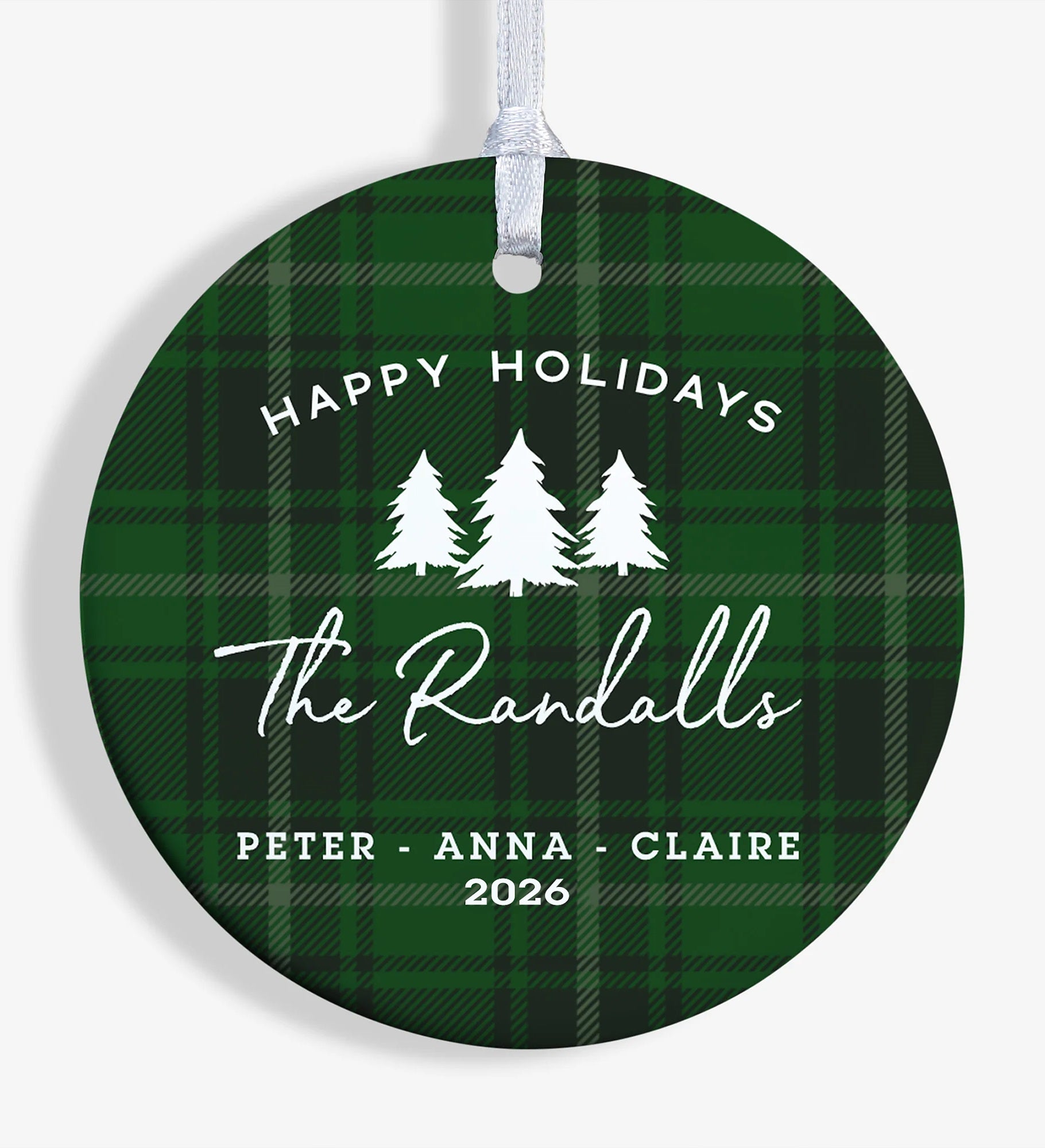 Christmas Plaid Personalized Ornament