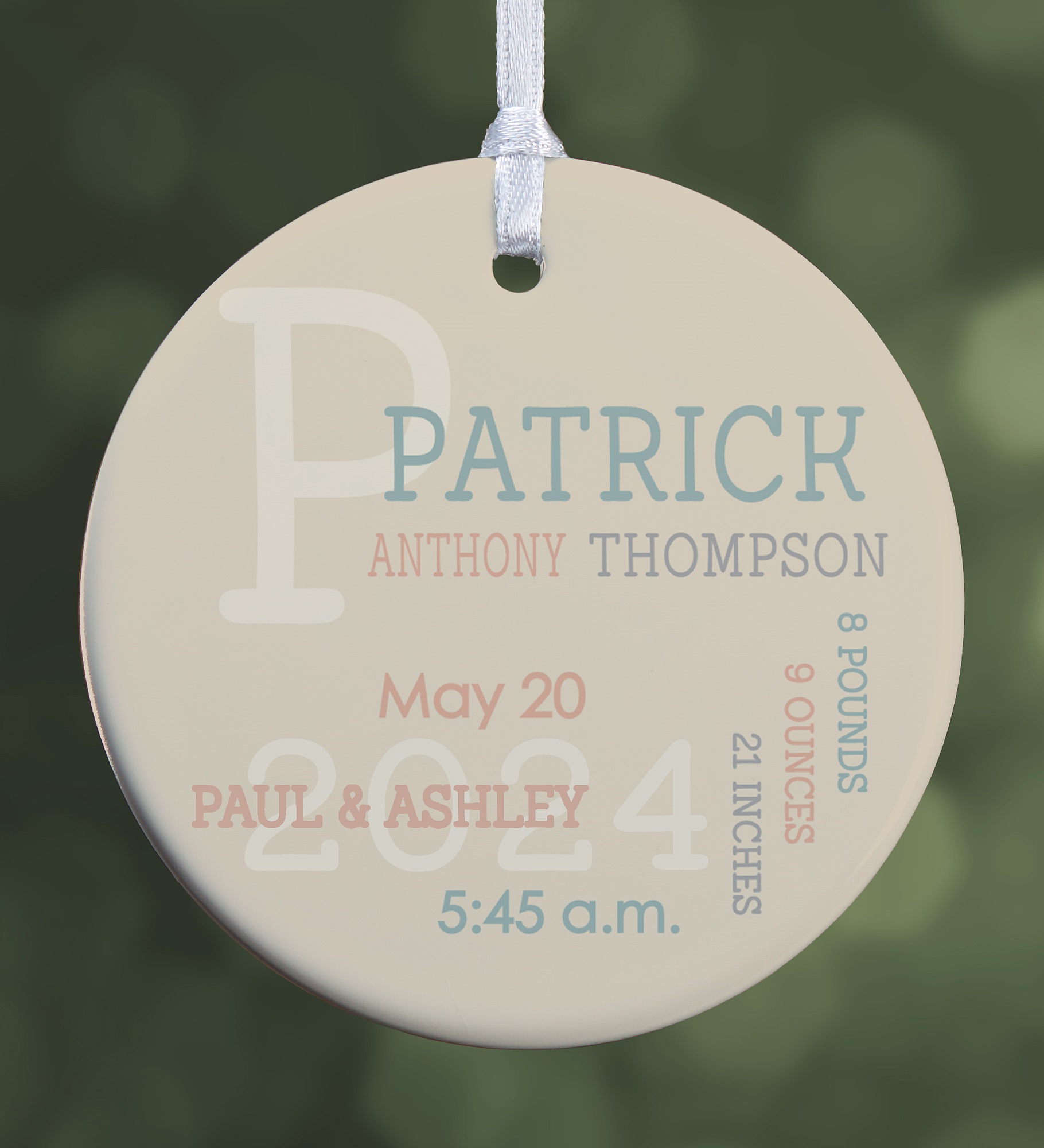 Modern All About Baby Boy Personalized Ornament