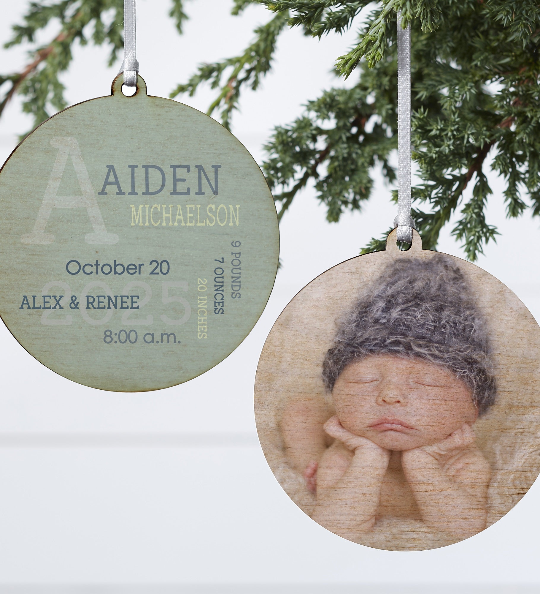 Modern All About Baby Boy Personalized Ornament