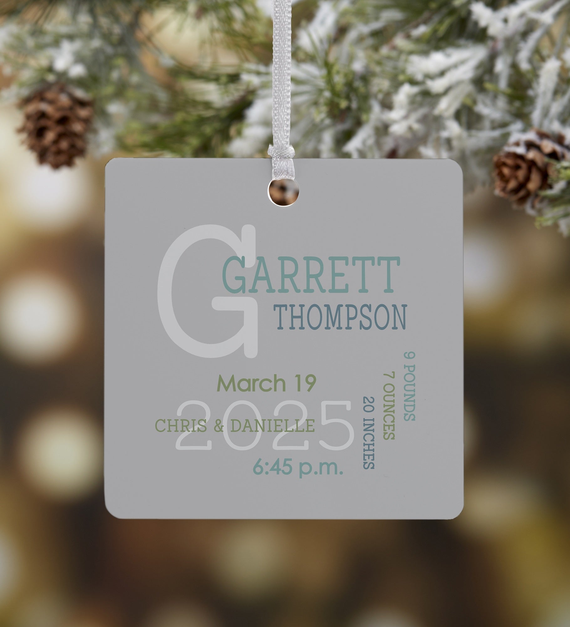 Modern All About Baby Boy Personalized Ornament