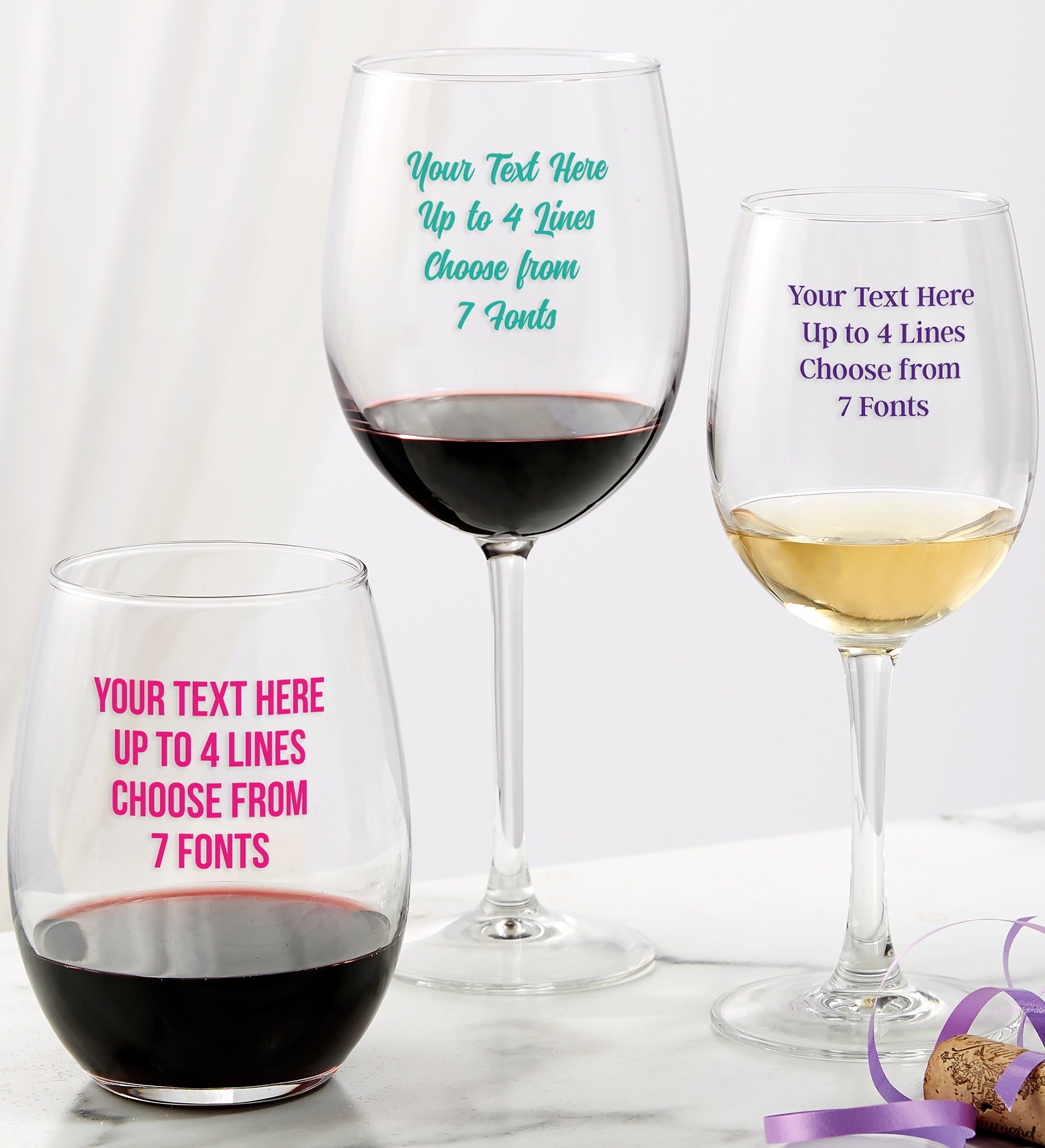 Write Your Own Custom Printed Wine Glass Collection