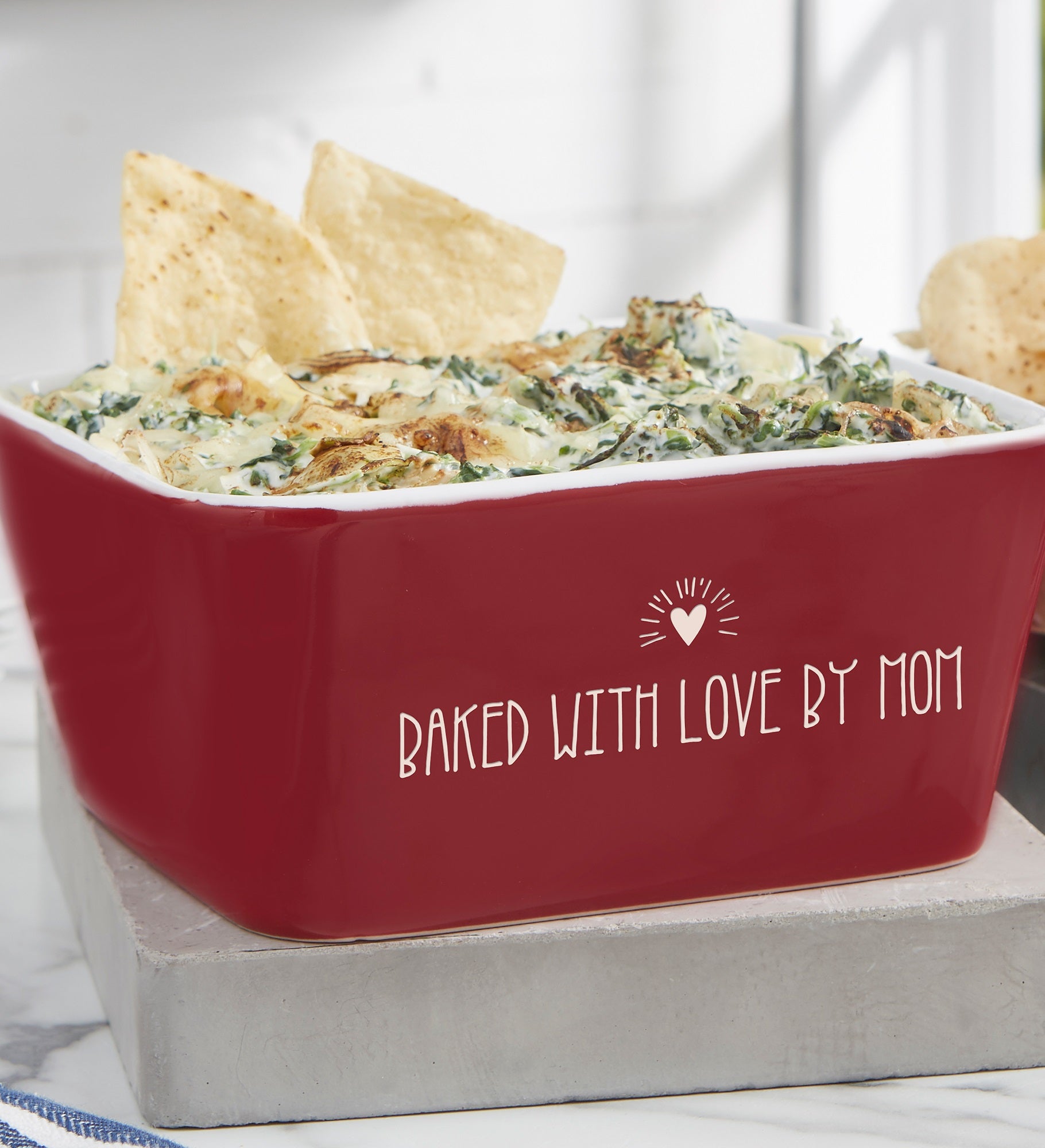 Made With Love Personalized Small Square Baking Dish