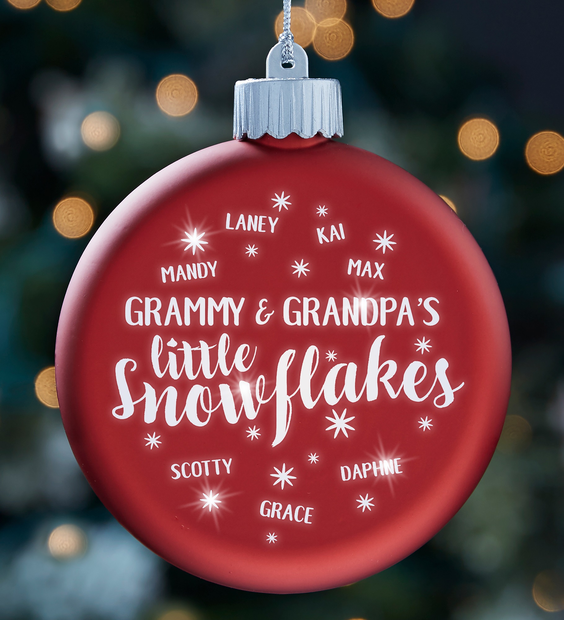 Our Little Snowflakes Personalized LED Glass Ornament