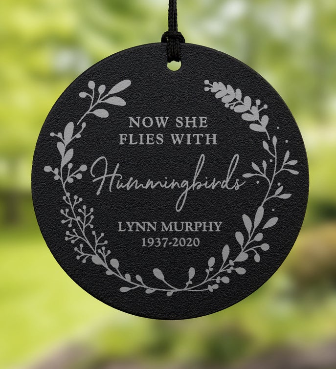 Flying With Hummingbirds Personalized Memorial Wind Chimes