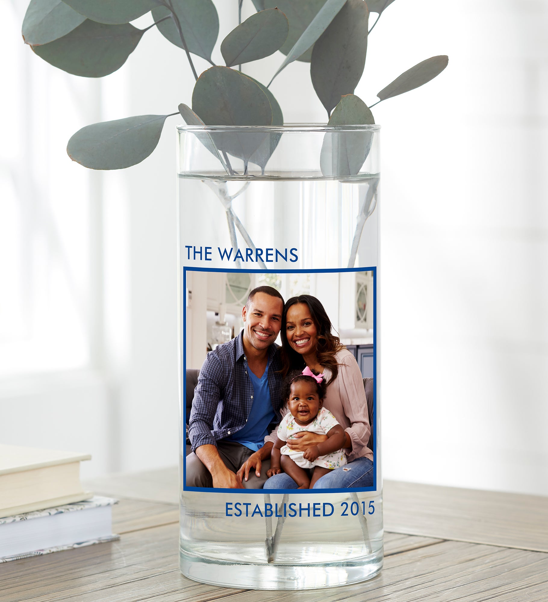 Picture Perfect Personalized Family Photo Cylinder Glass Vase