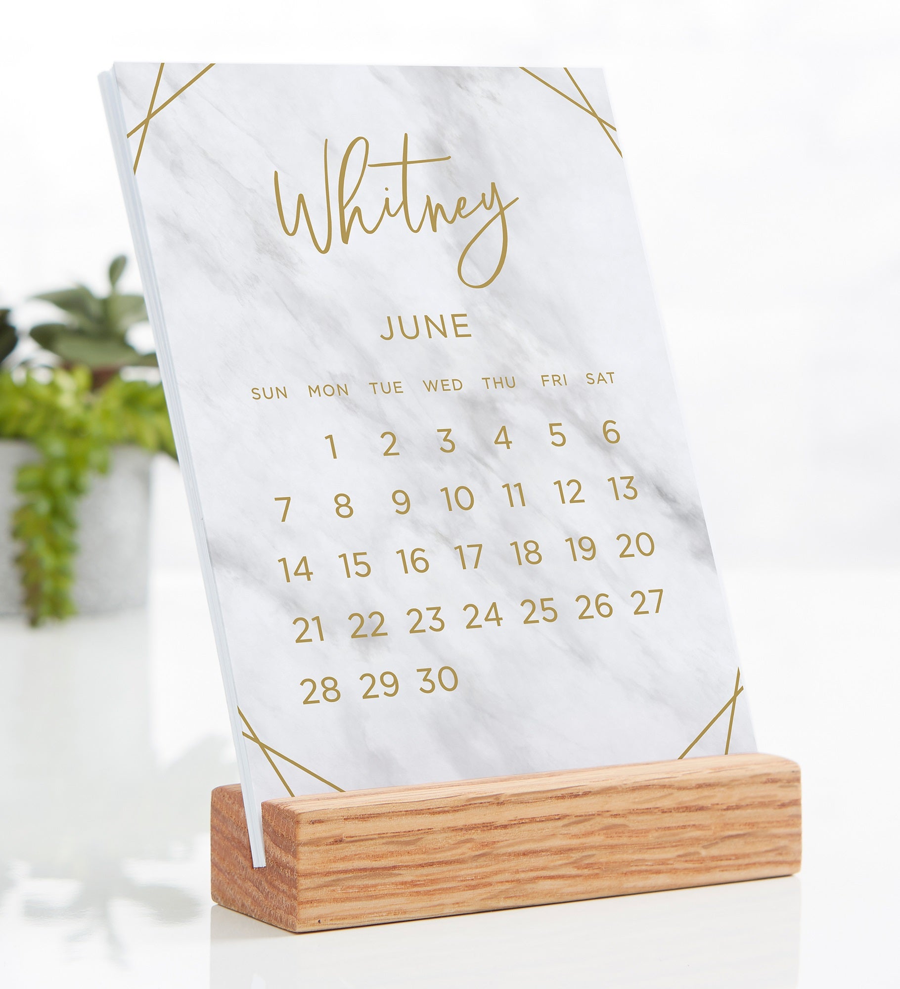 Modern Marble Personalized Easel Calendar