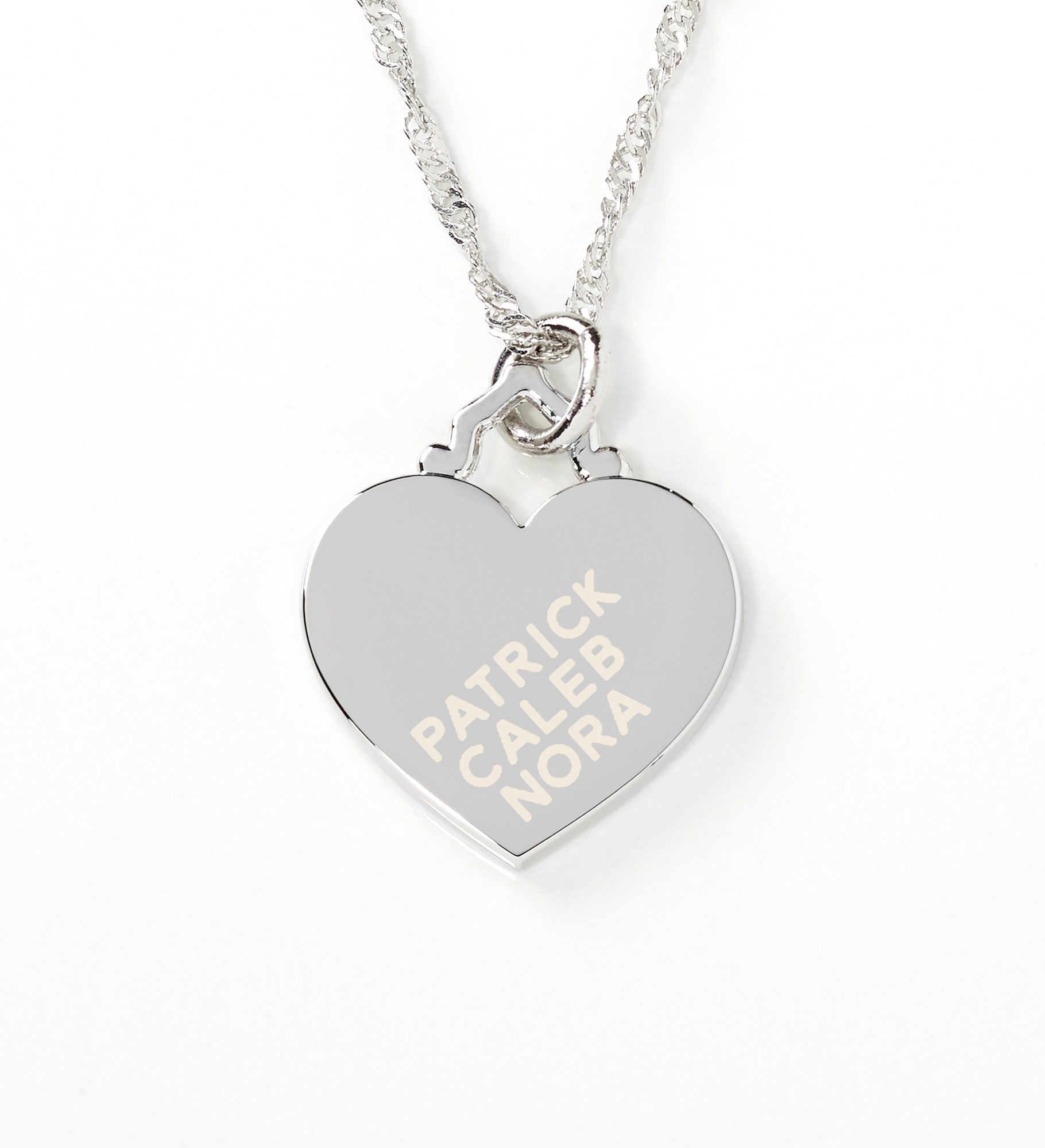 Mom's Love Engraved Heart Necklace
