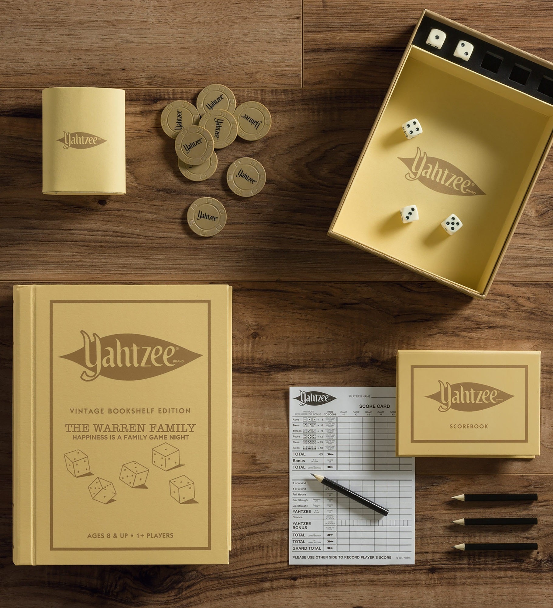 Yahtzee® Personalized Vintage Bookshelf Edition Board Game