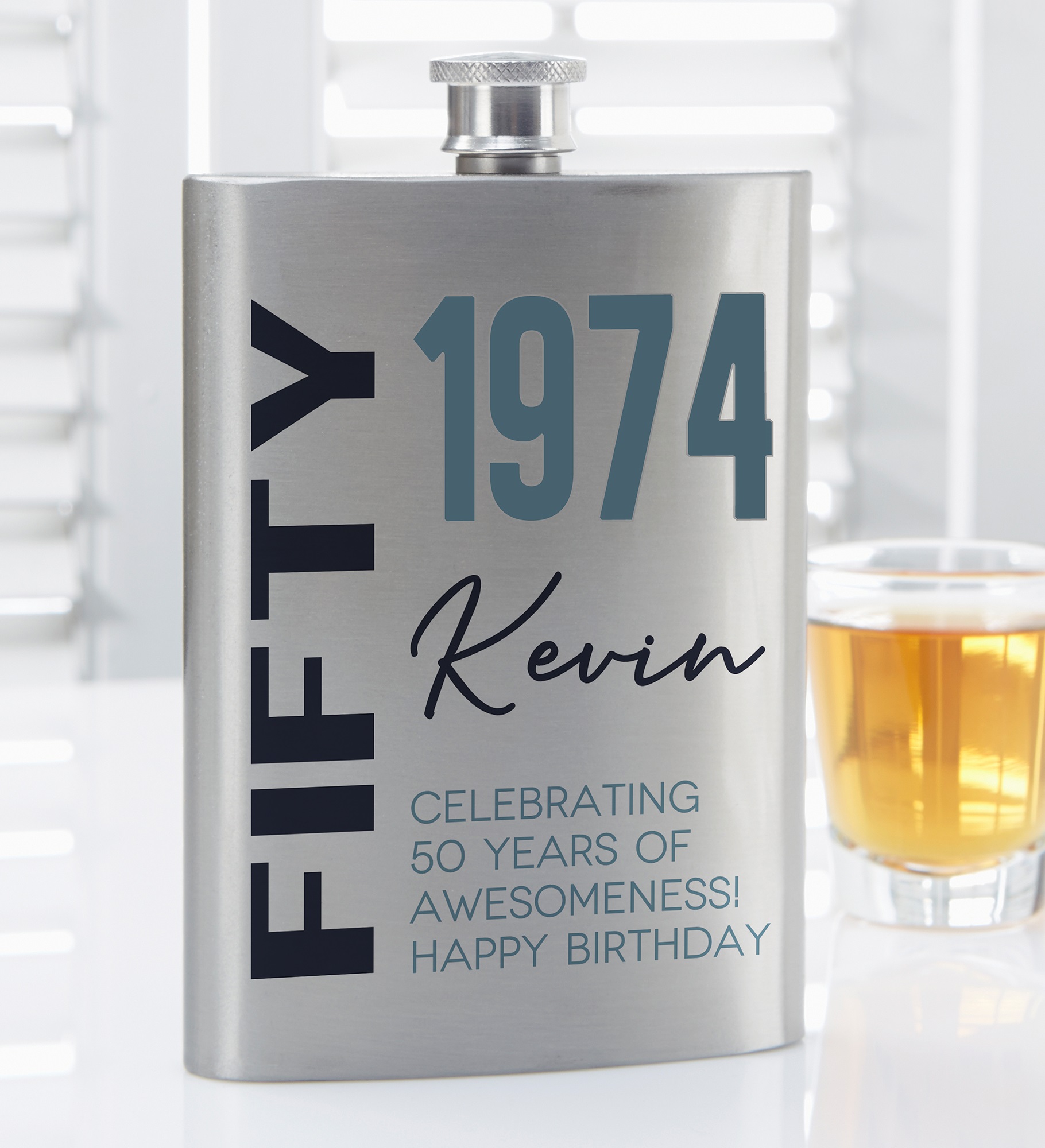Timeless Birthday Personalized Flask