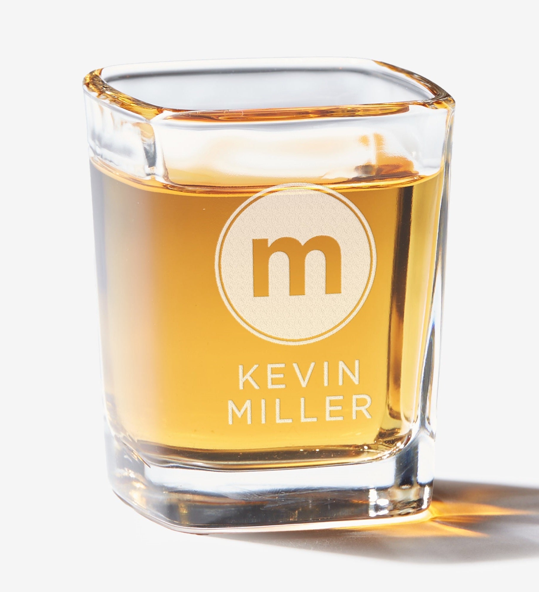 Modern Initials Engraved Shot Glass