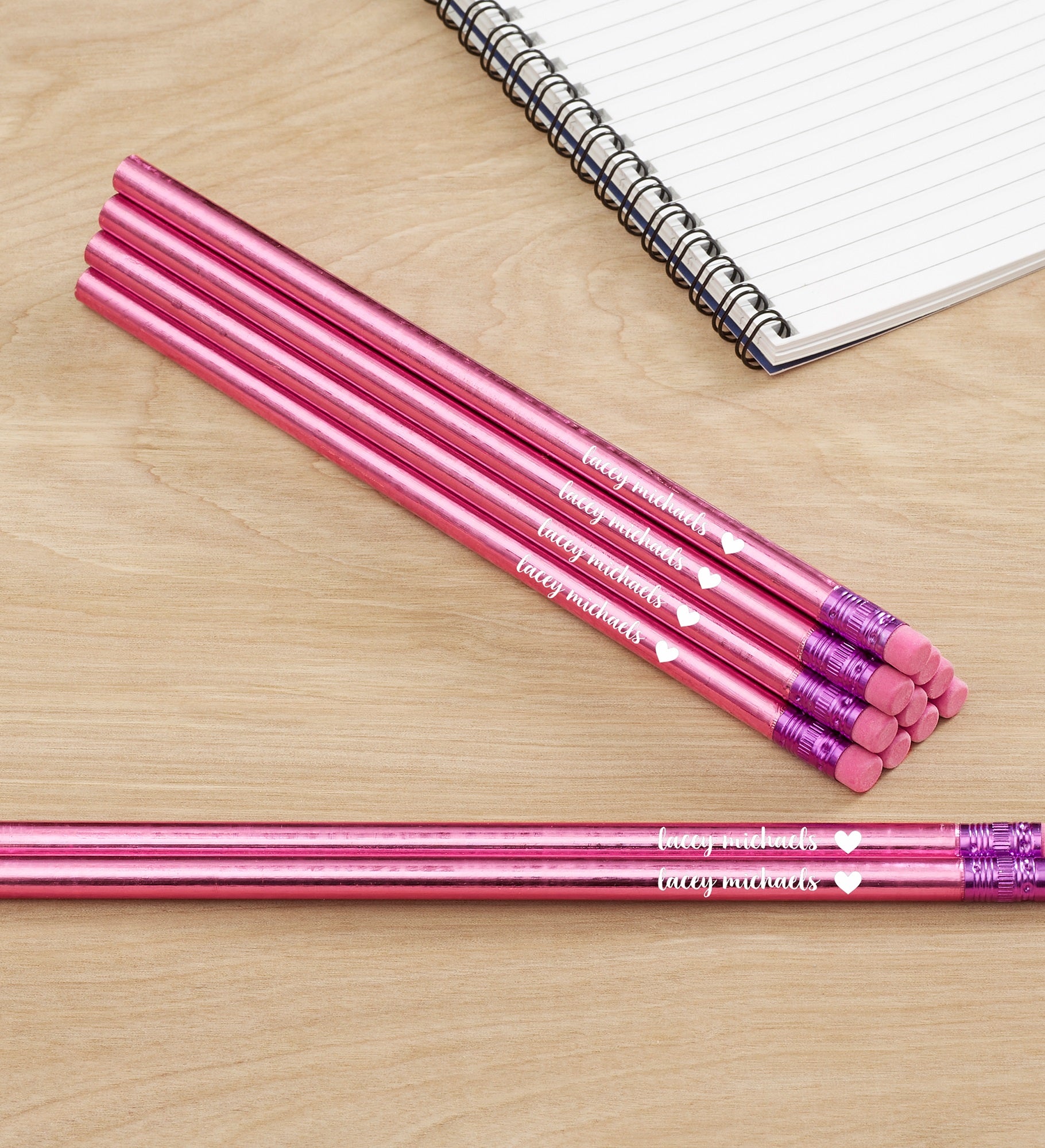 Name & Icon Metallic Personalized Pencil Sets