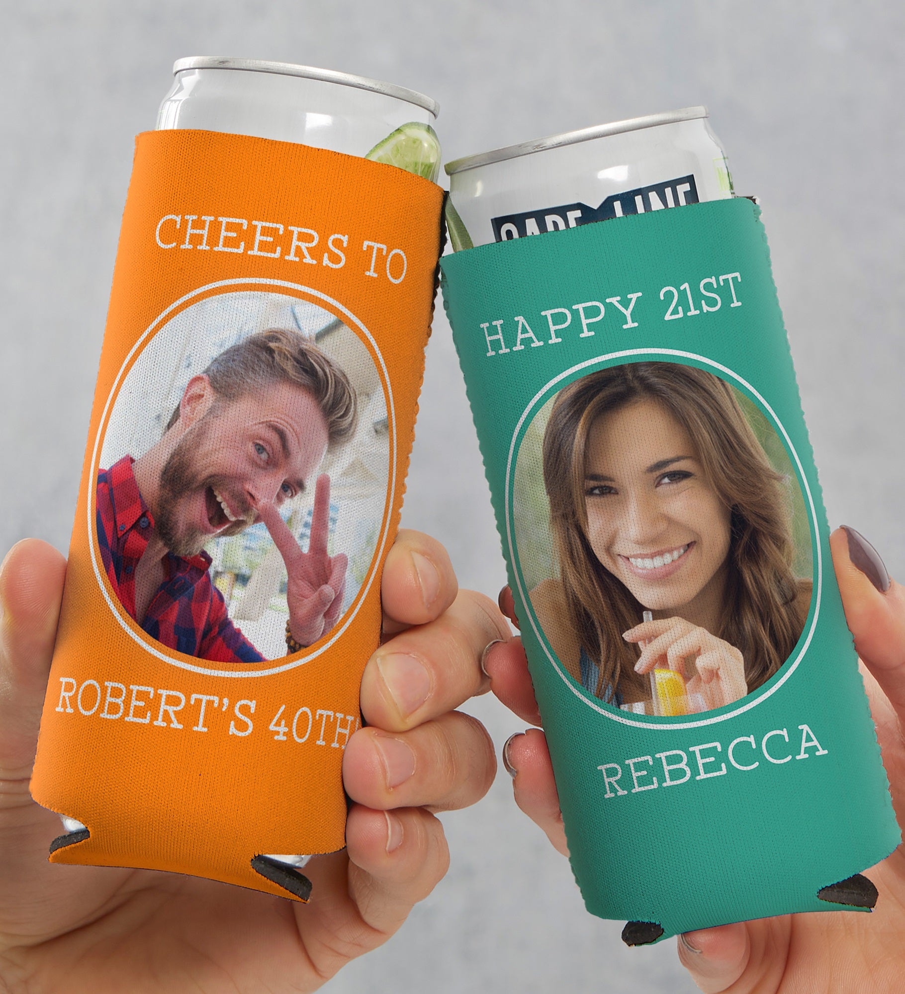 Birthday Photo Message Slim Can Cooler