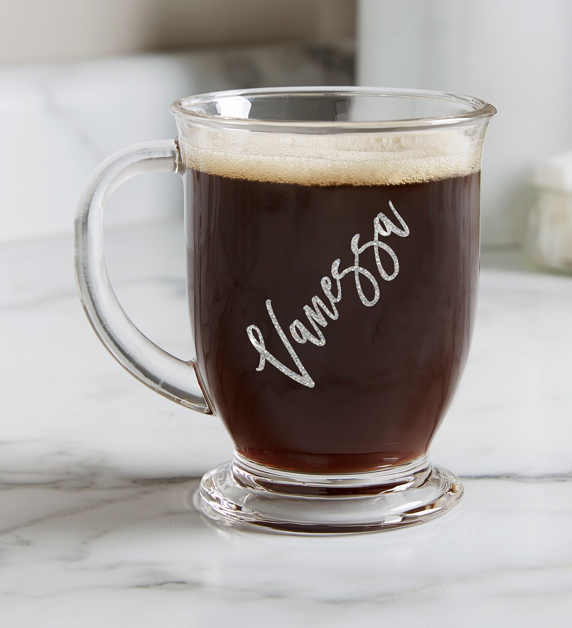 Vinyl Personalized 16 oz. Glass Coffee Mug