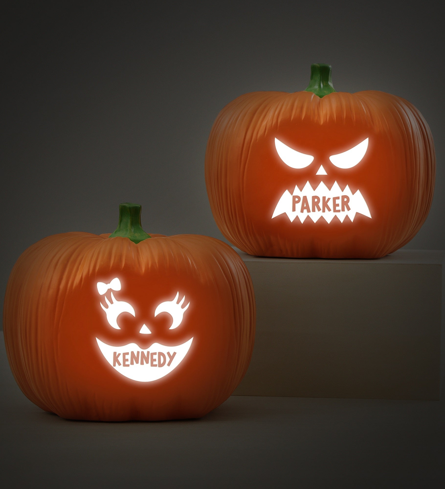 Jack-o-Lantern Personalized Light Up Resin Pumpkin
