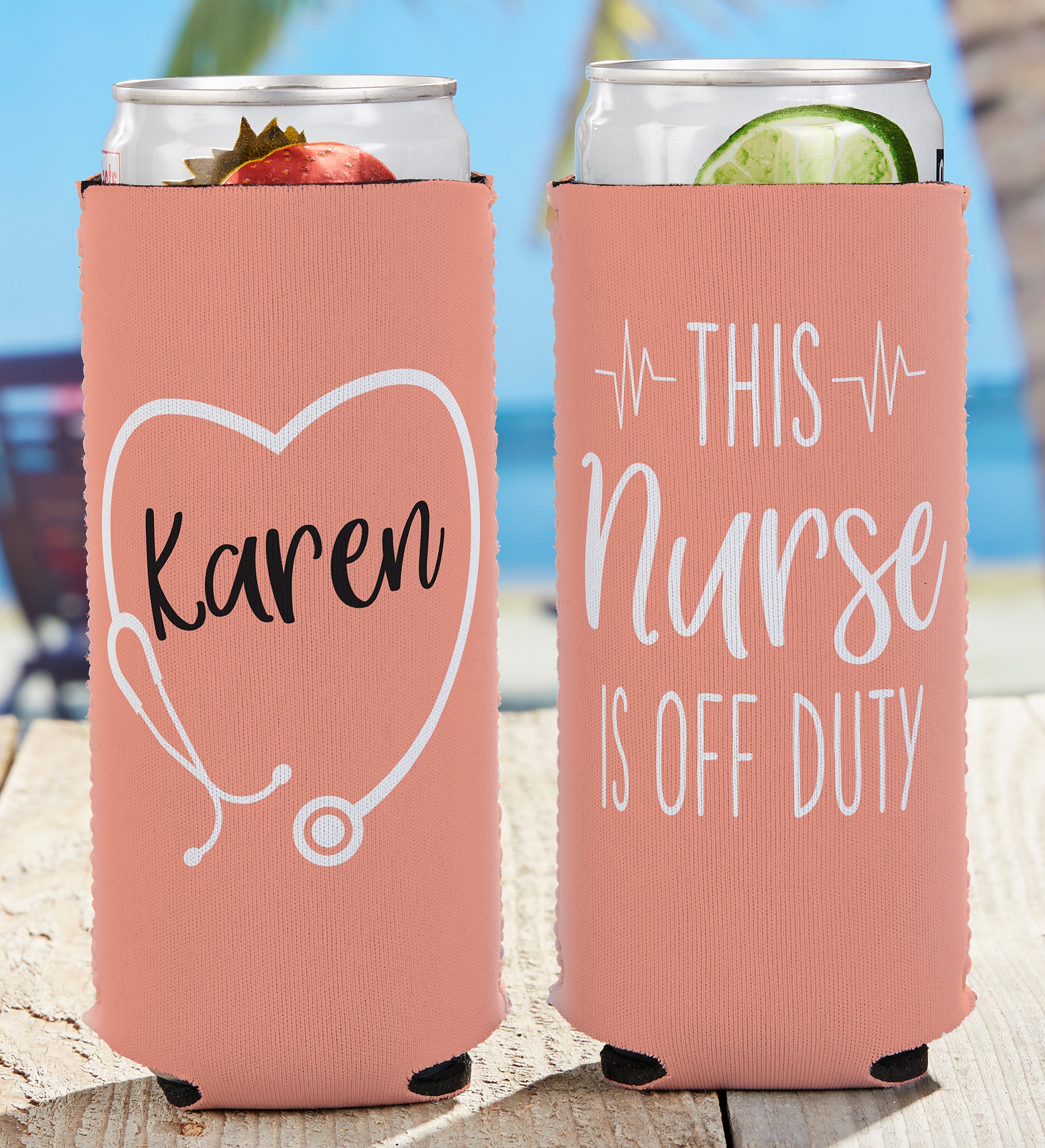 Nurse Off Duty Personalized Slim Can Cooler