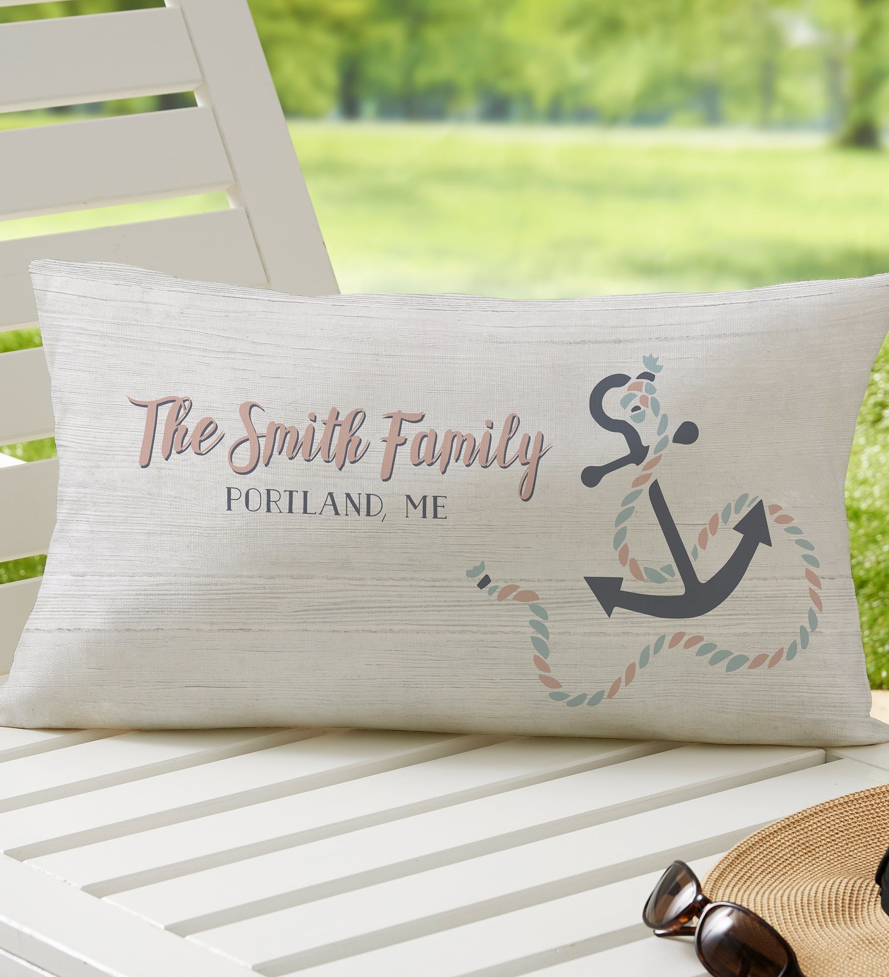 Beach Life Personalized Outdoor Throw Pillow
