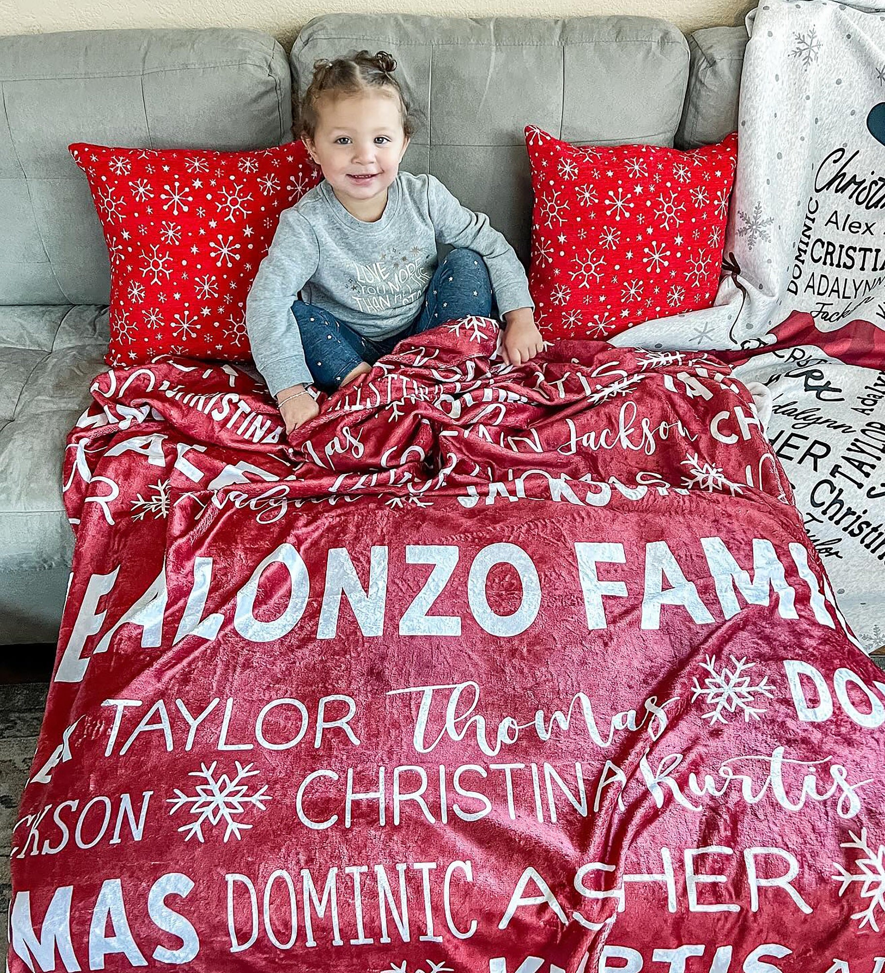 Snowflake Family Personalized Christmas Blanket