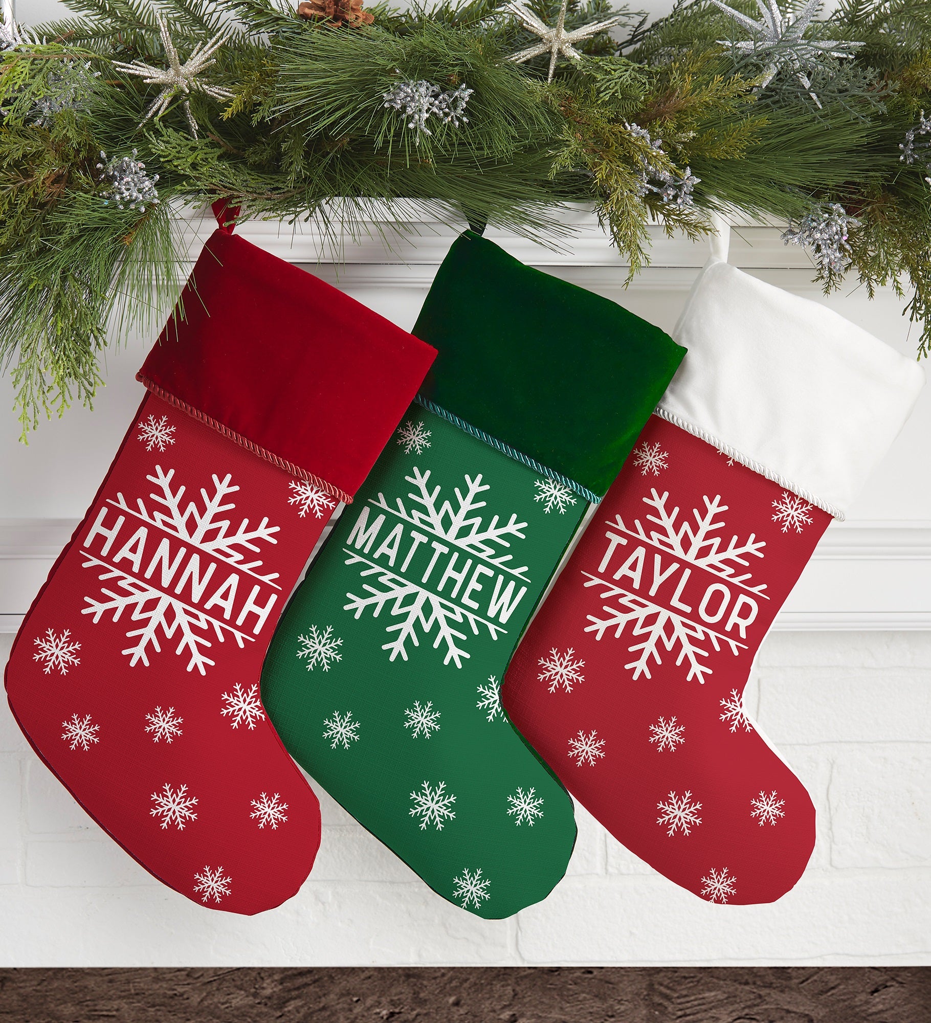 Snowflake Family Personalized Christmas Stockings