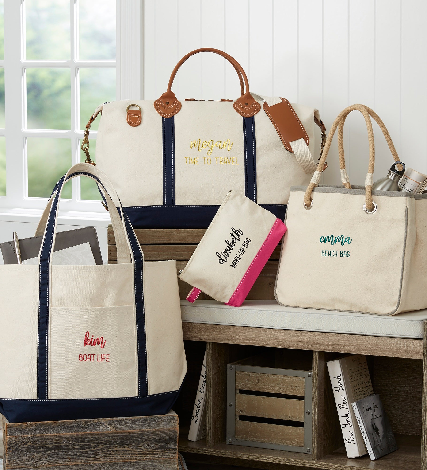 Scripty Style Weekender Embroidered Tote