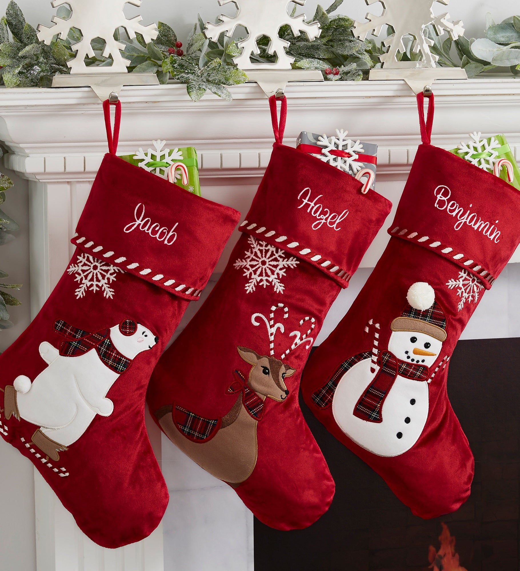 Candy Cane Character Personalized Christmas Stocking
