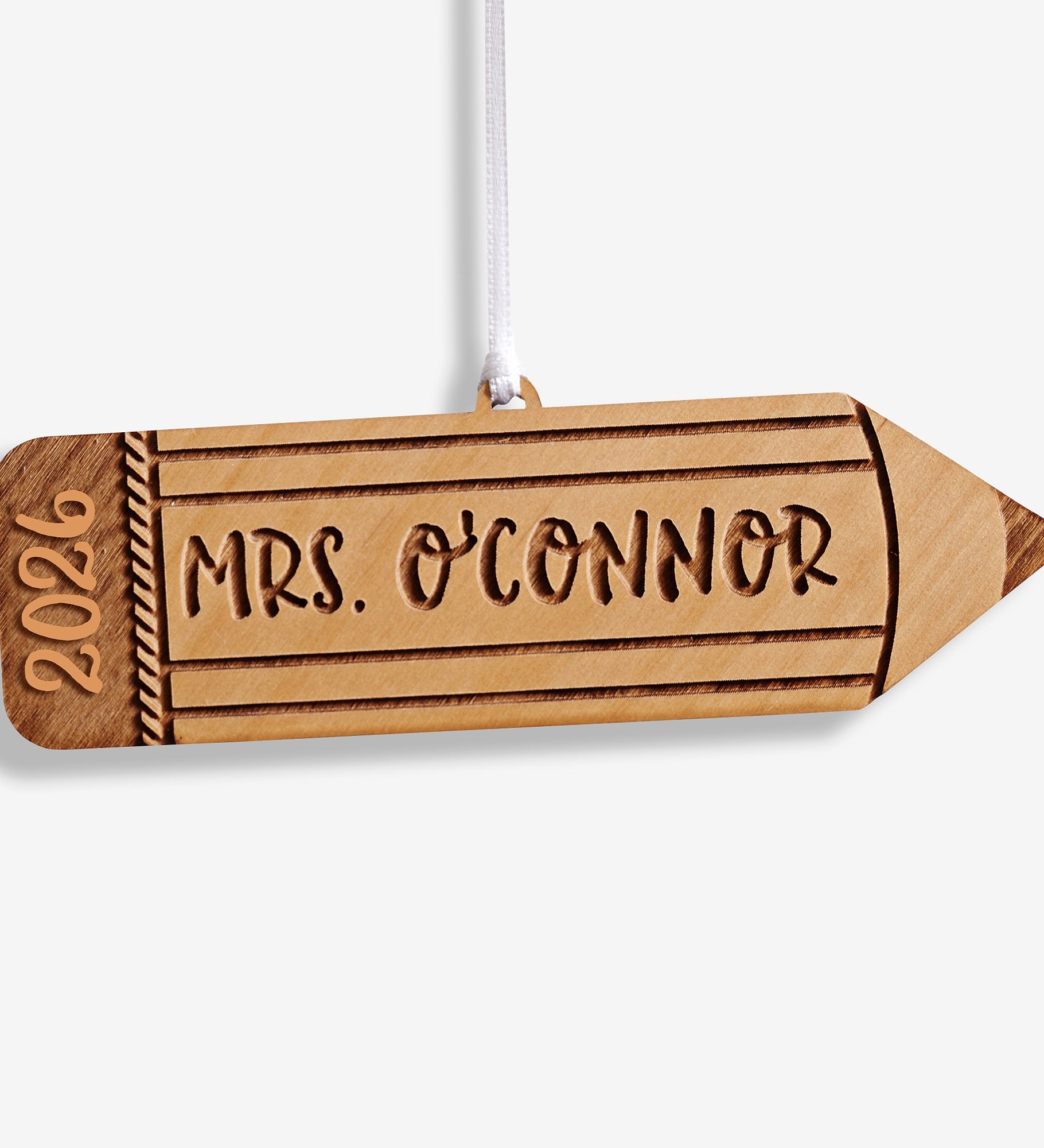 Wood Pencil Personalized Teacher Ornament