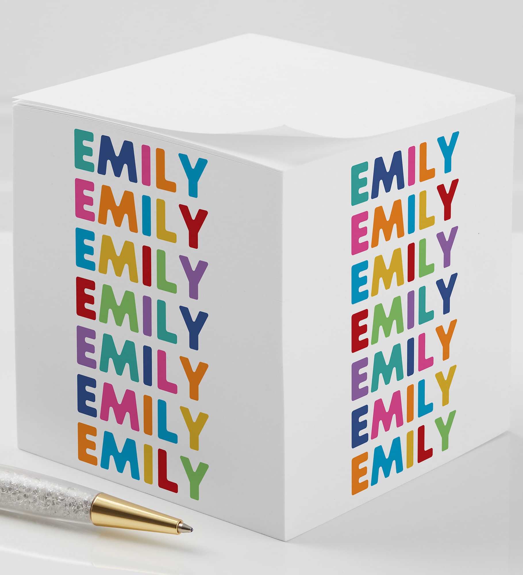 Vibrant Name Personalized Paper Note Cube