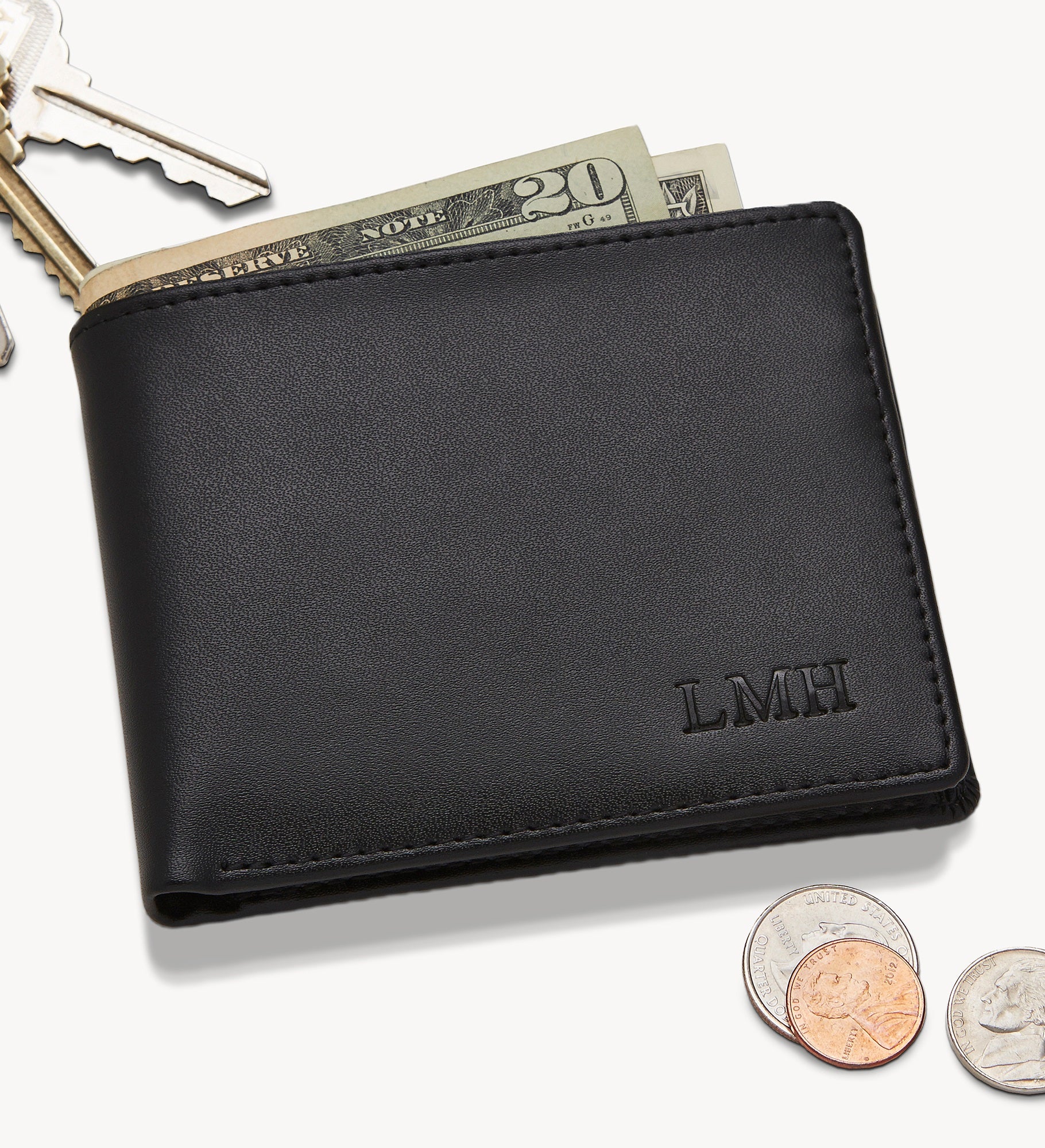 Regent Personalized Leather Bi Fold Wallet