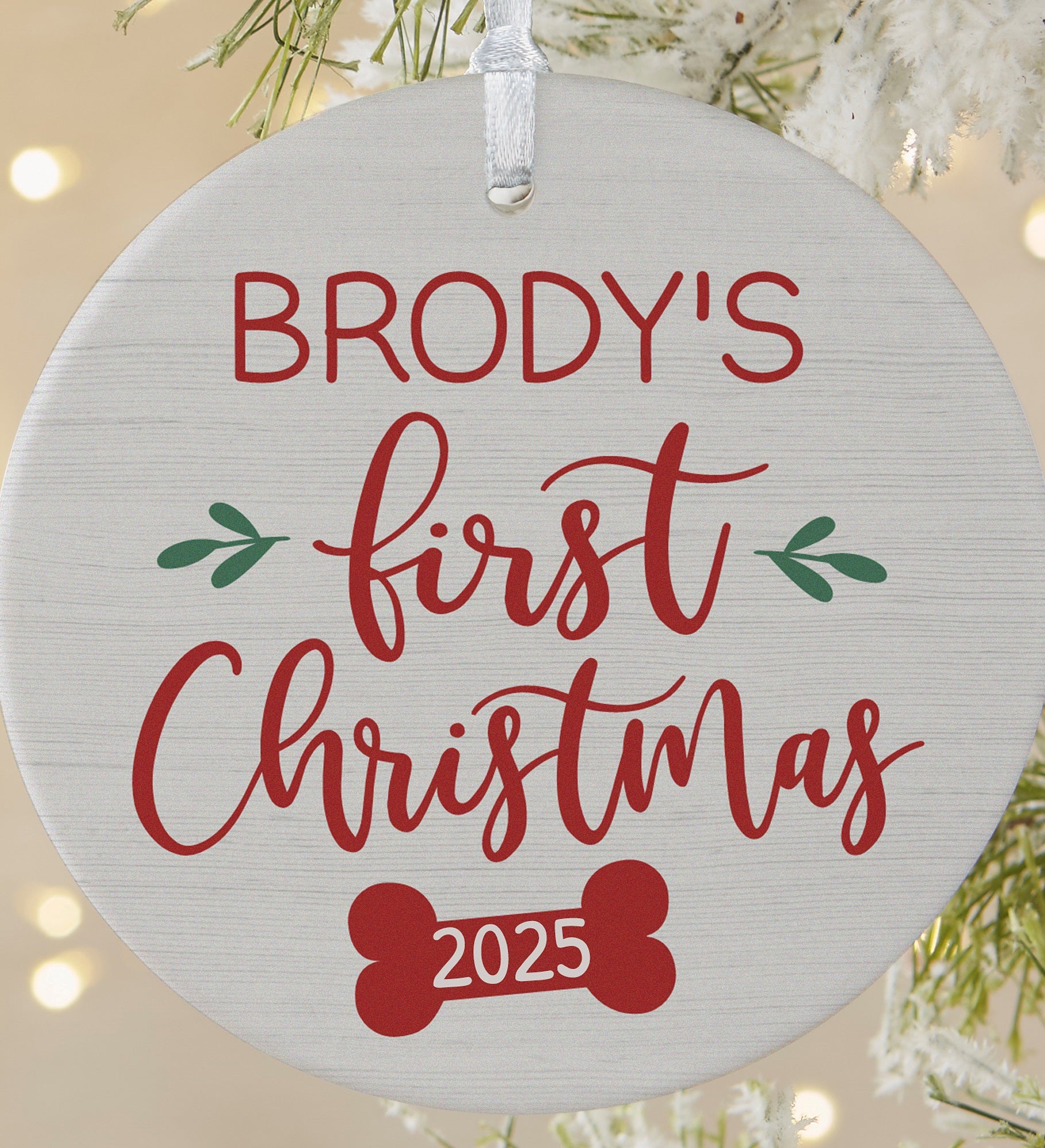 Dog's First Christmas Personalized Ornament
