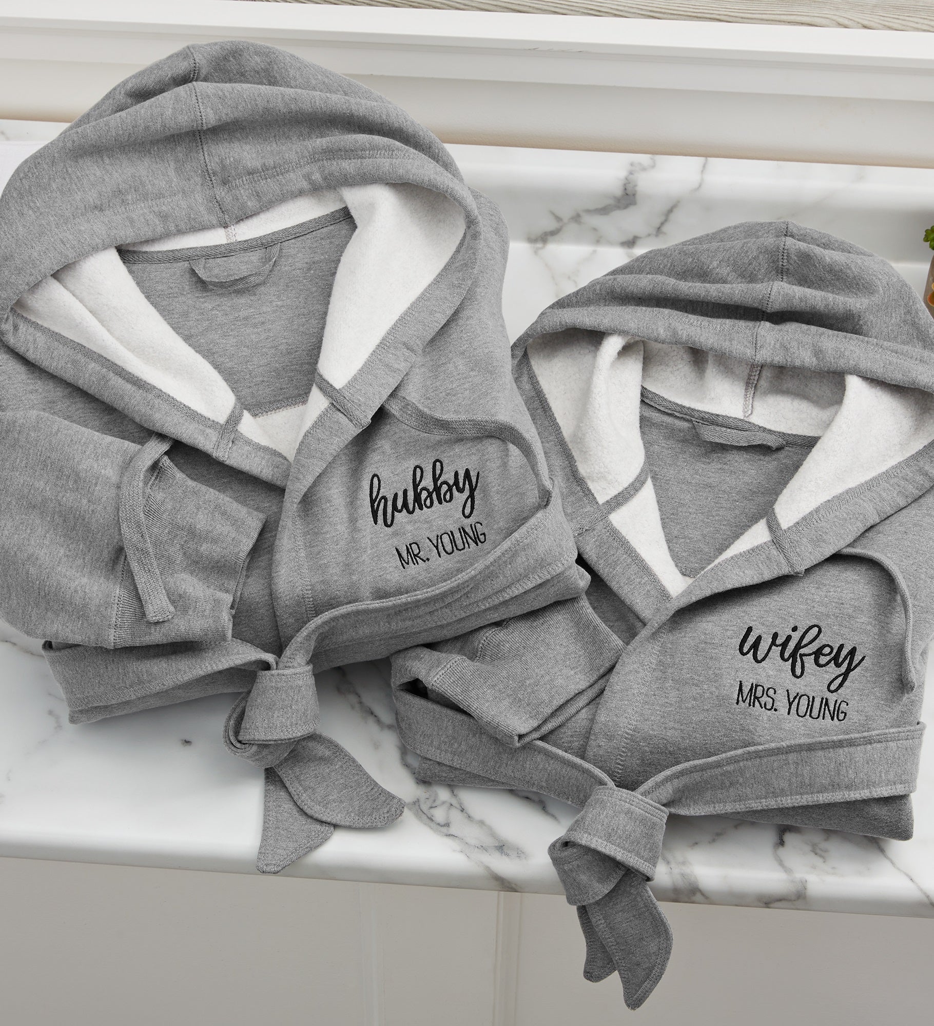 Wifey & Hubby Personalized Sweatshirt Robe