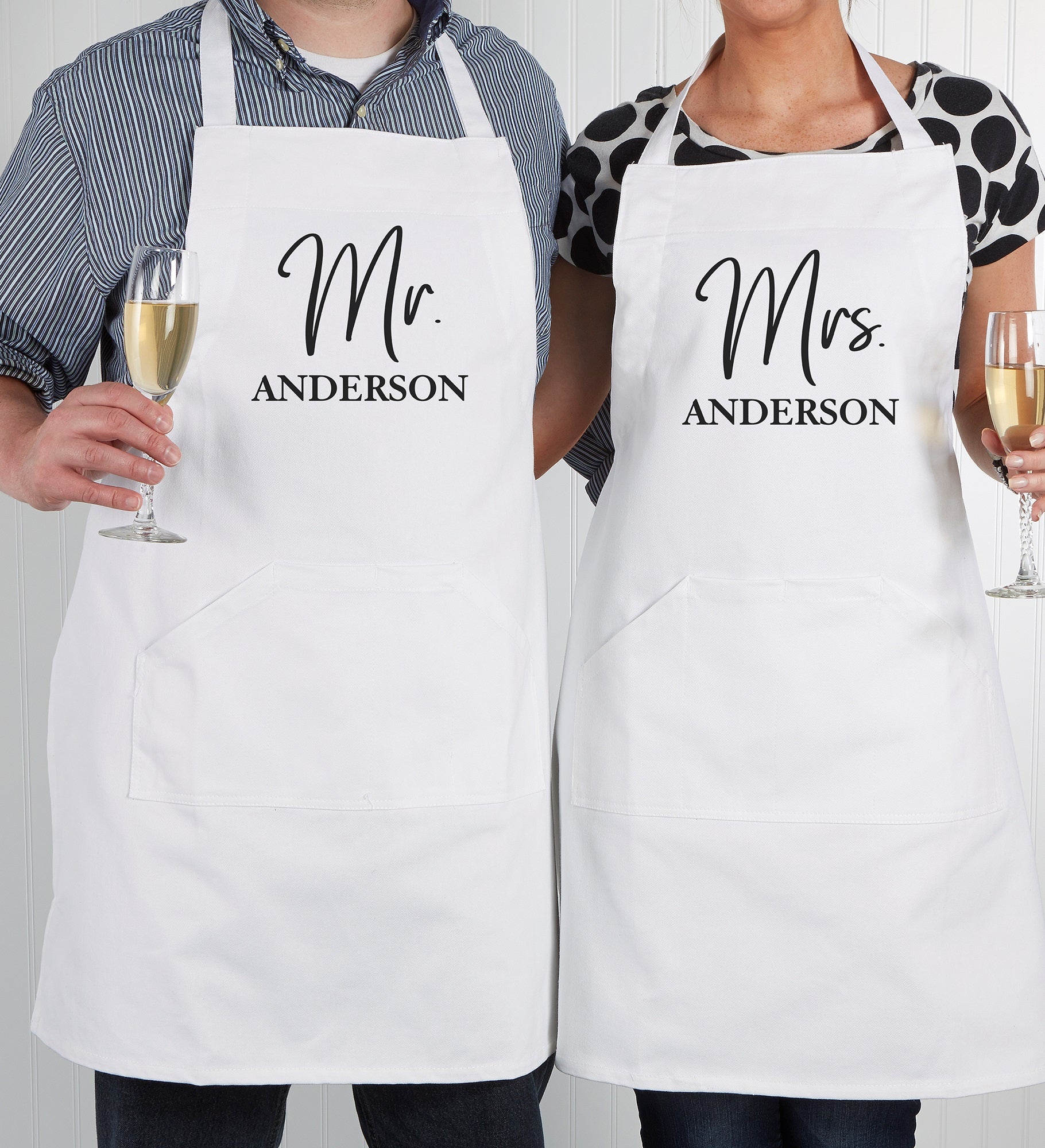 Classic Elegance Personalized Wedding Apron & Potholder