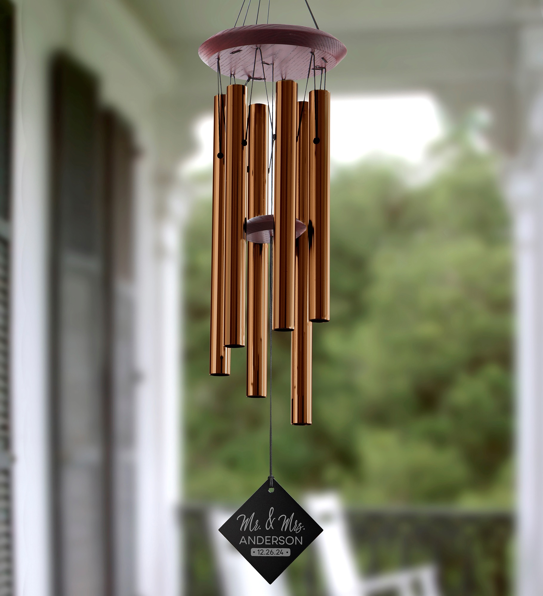 Stamped Elegance Personalized Wedding Wind Chimes