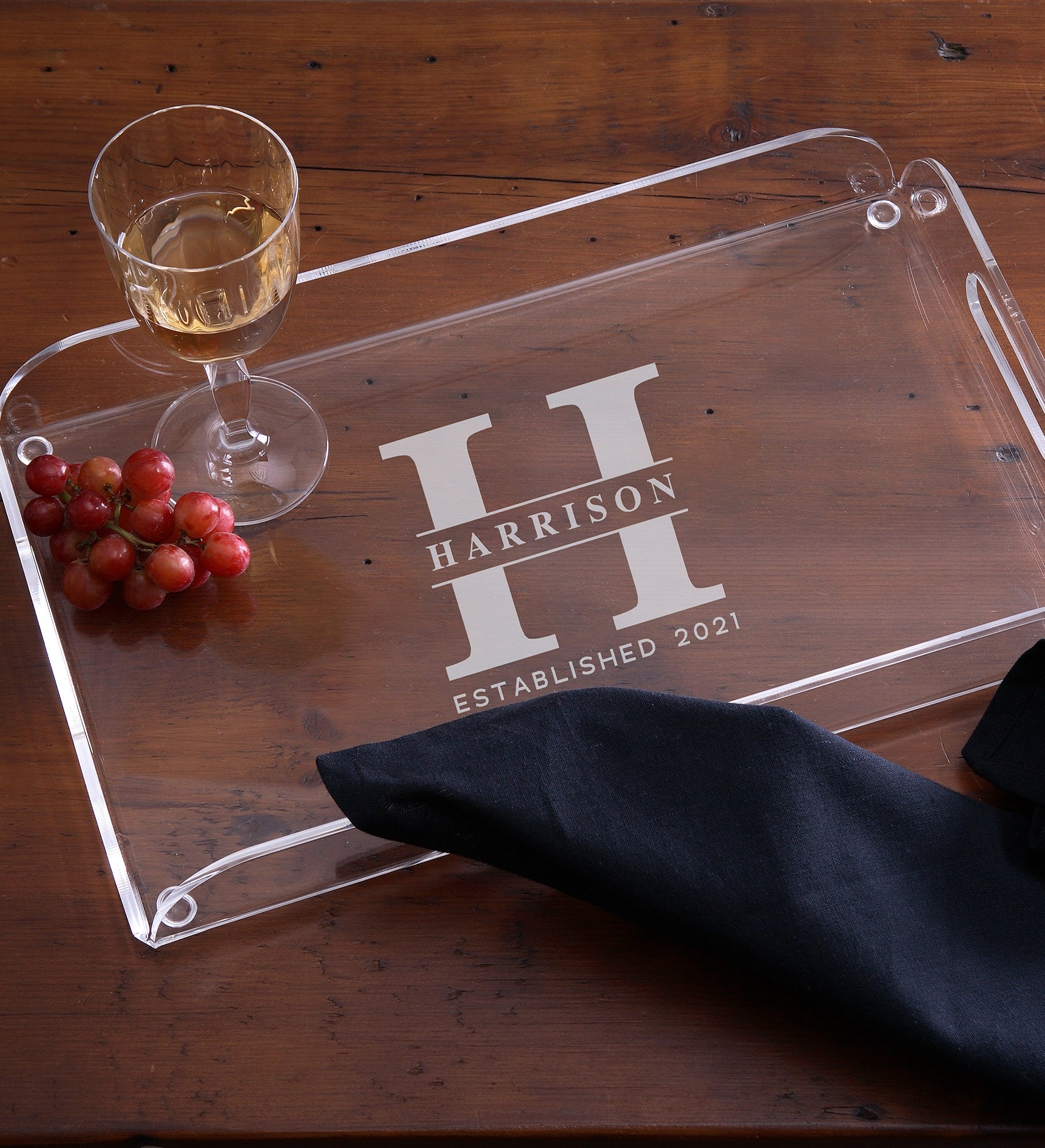 Lavish Last Name Personalized Acrylic Serving Tray