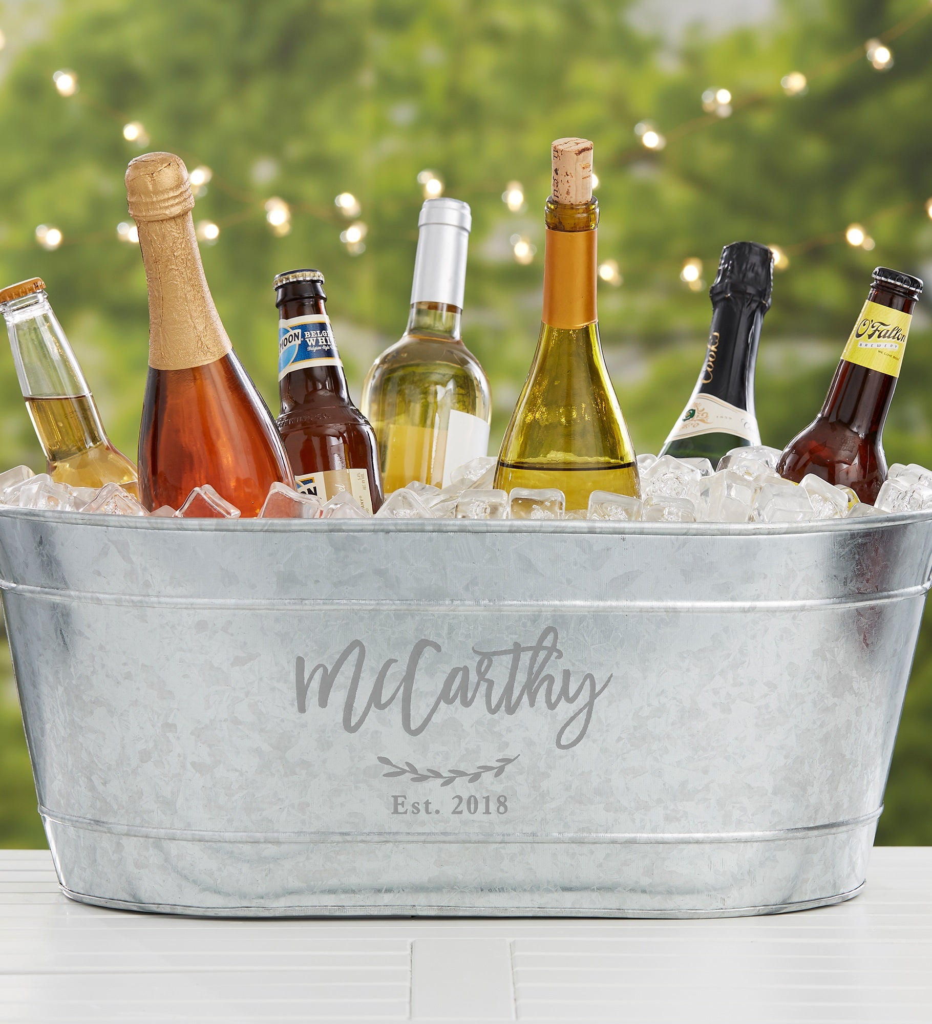 Family Name Personalized Galvanized Beverage Tub