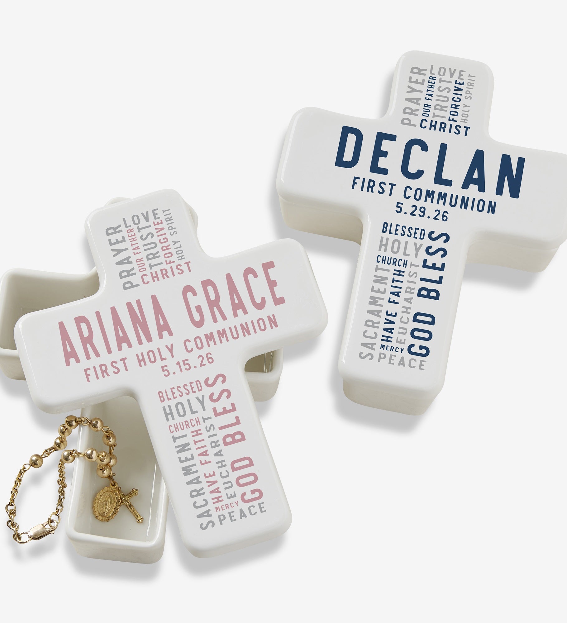 Communion Wishes Personalized Cross Box