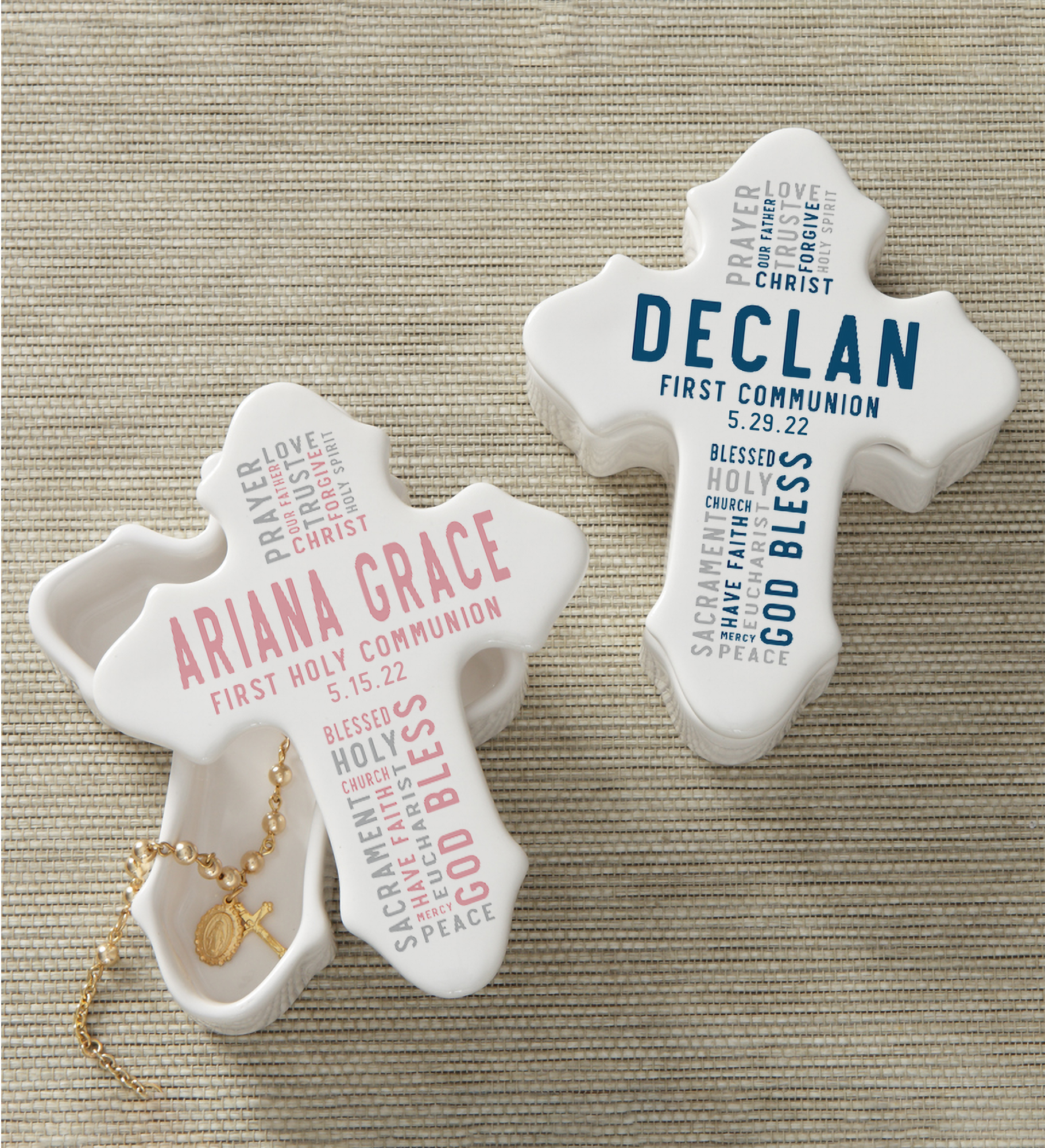 Communion Wishes Personalized Cross Box