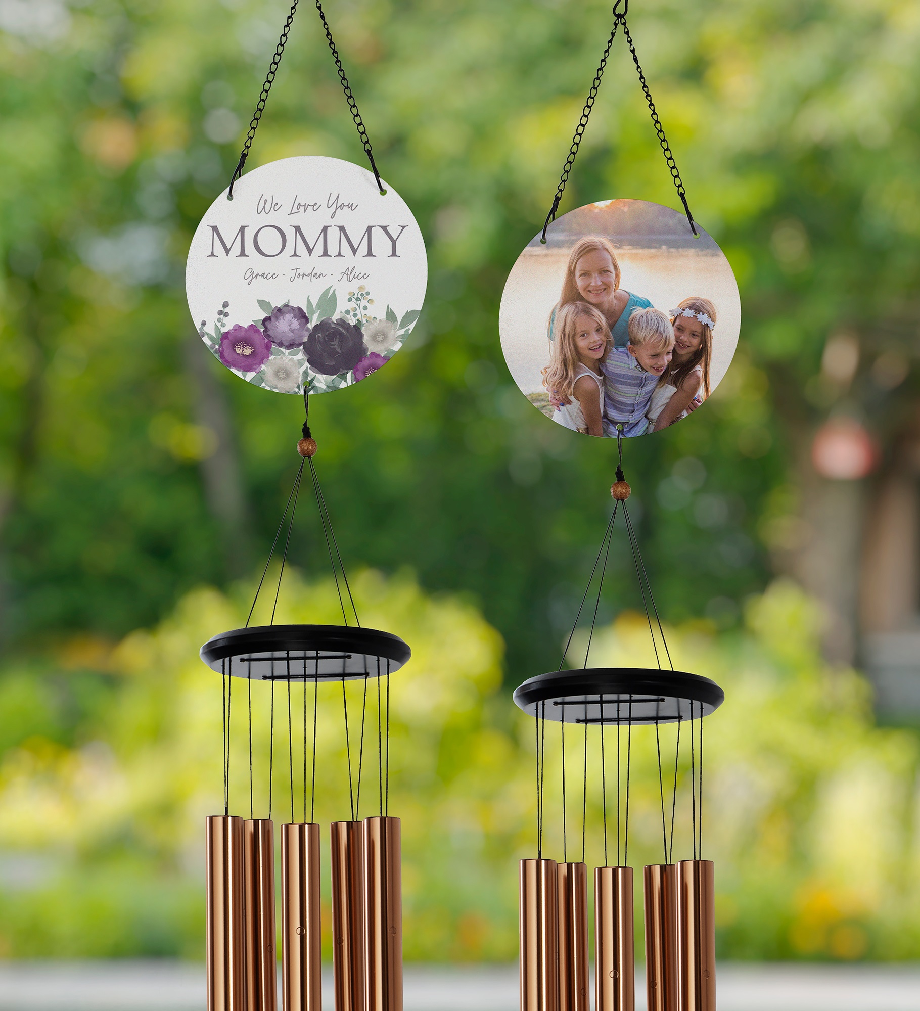 Floral Love For Mom Personalized Photo Wind Chimes 
