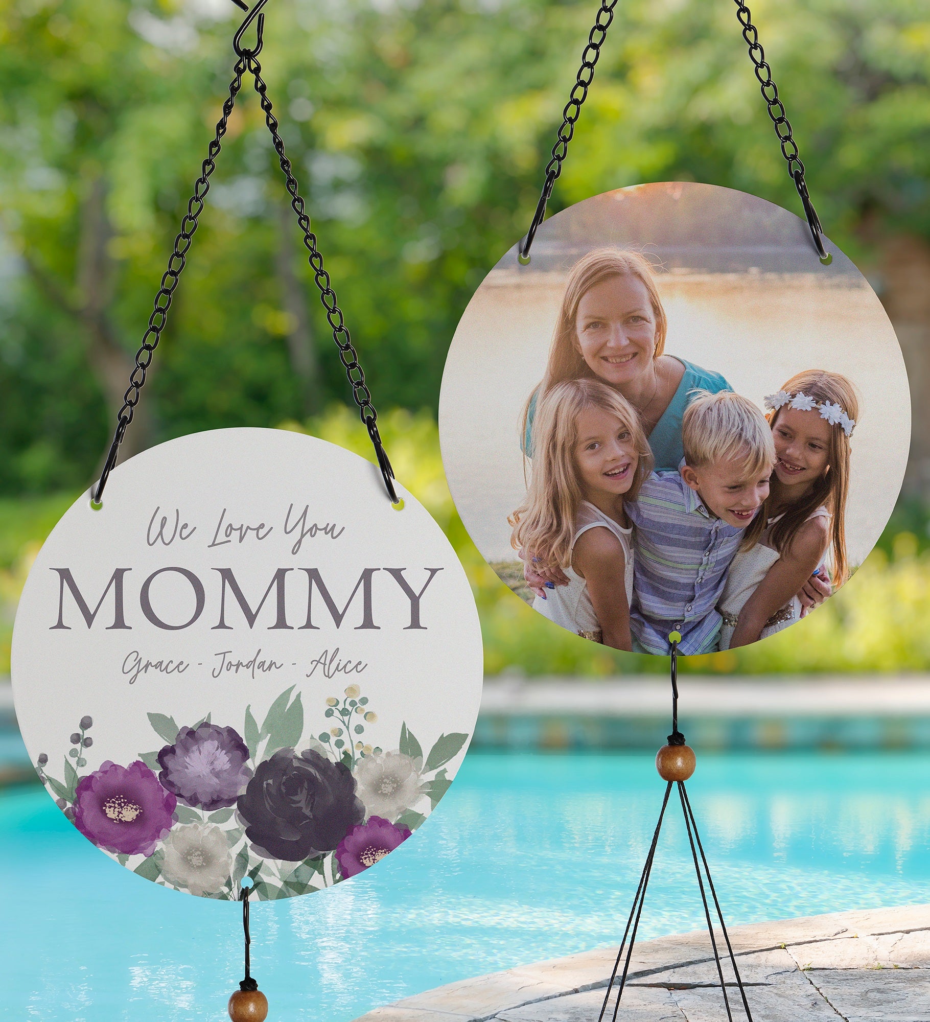 Floral Love For Mom Personalized Photo Wind Chimes