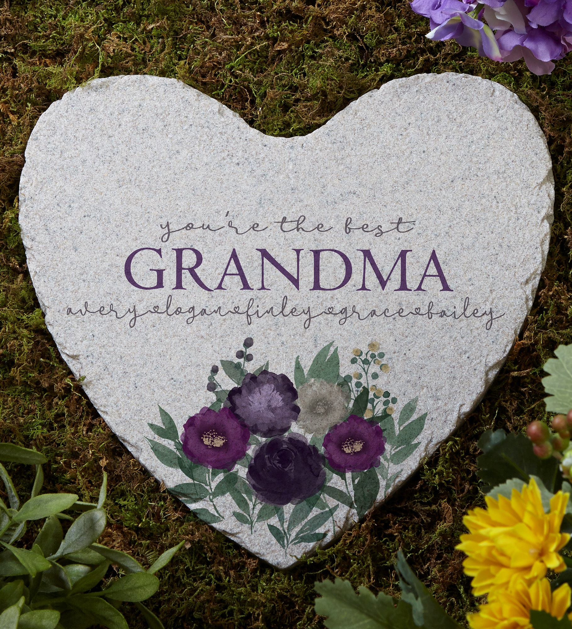 Floral Love For Grandma Personalized Garden Stone