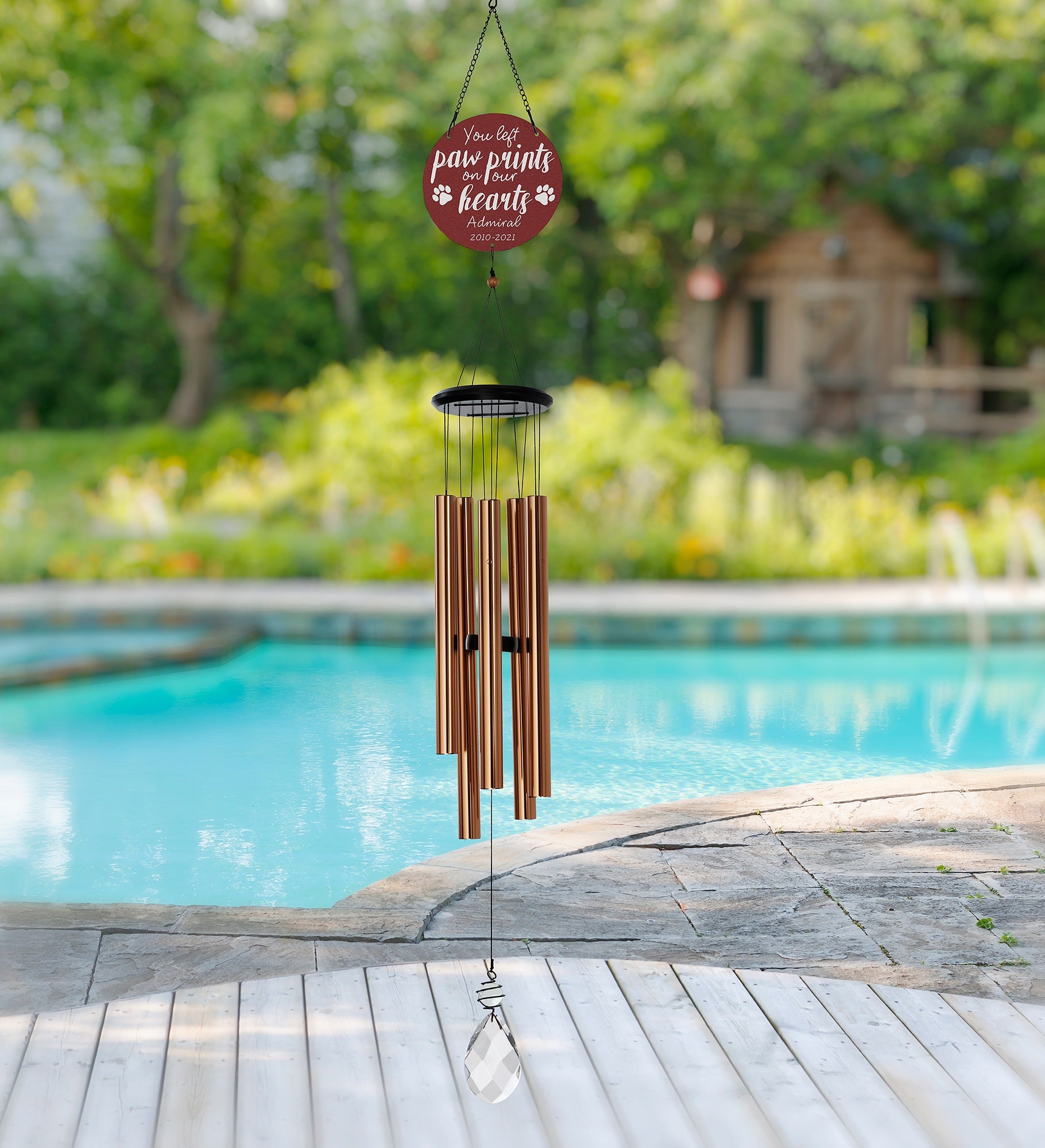 Paw Prints On My Heart Personalized Memorial Photo Wind Chimes