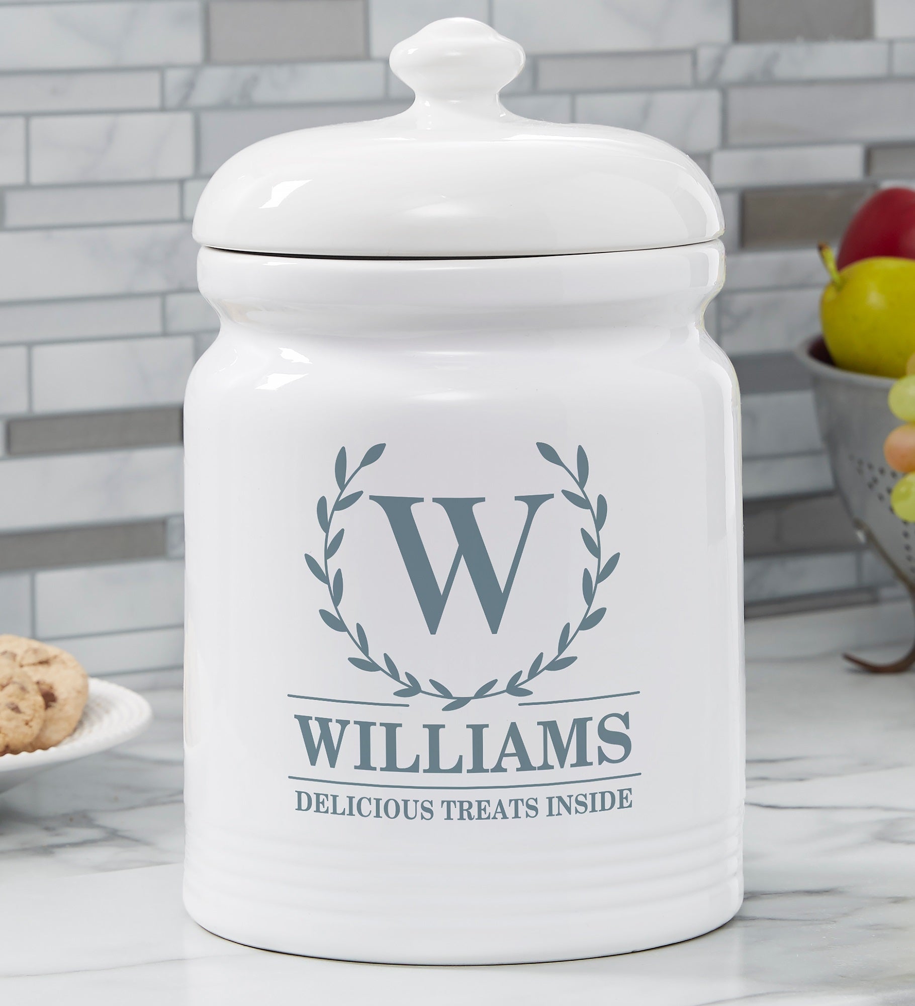 Laurel Wreath Personalized Cookie Jar