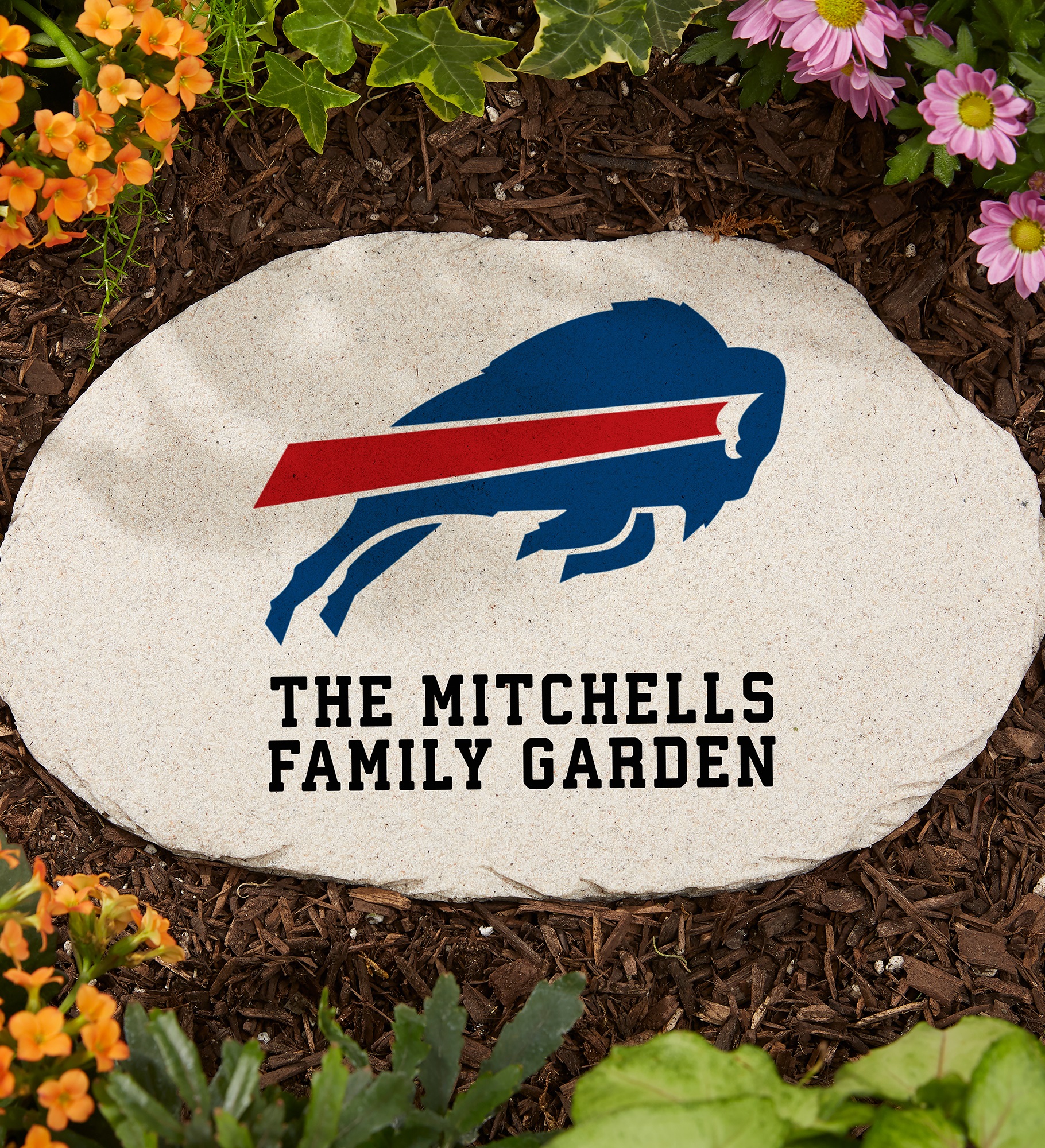 NFL Buffalo Bills Personalized Round Garden Stone