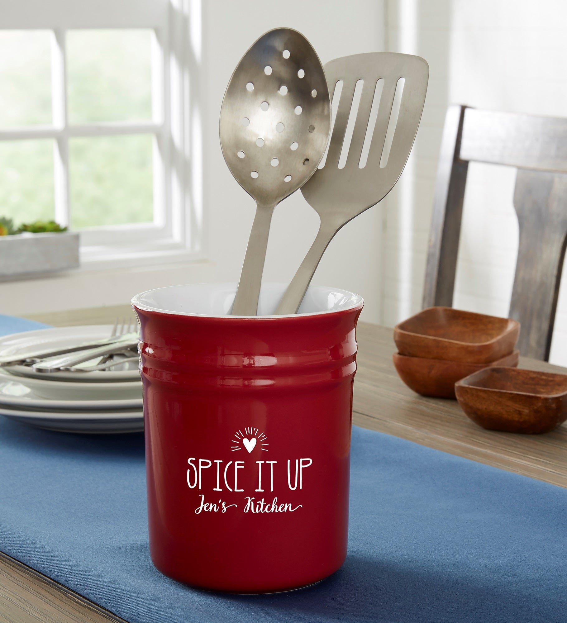 Made With Love Personalized Ceramic Utensil Holder